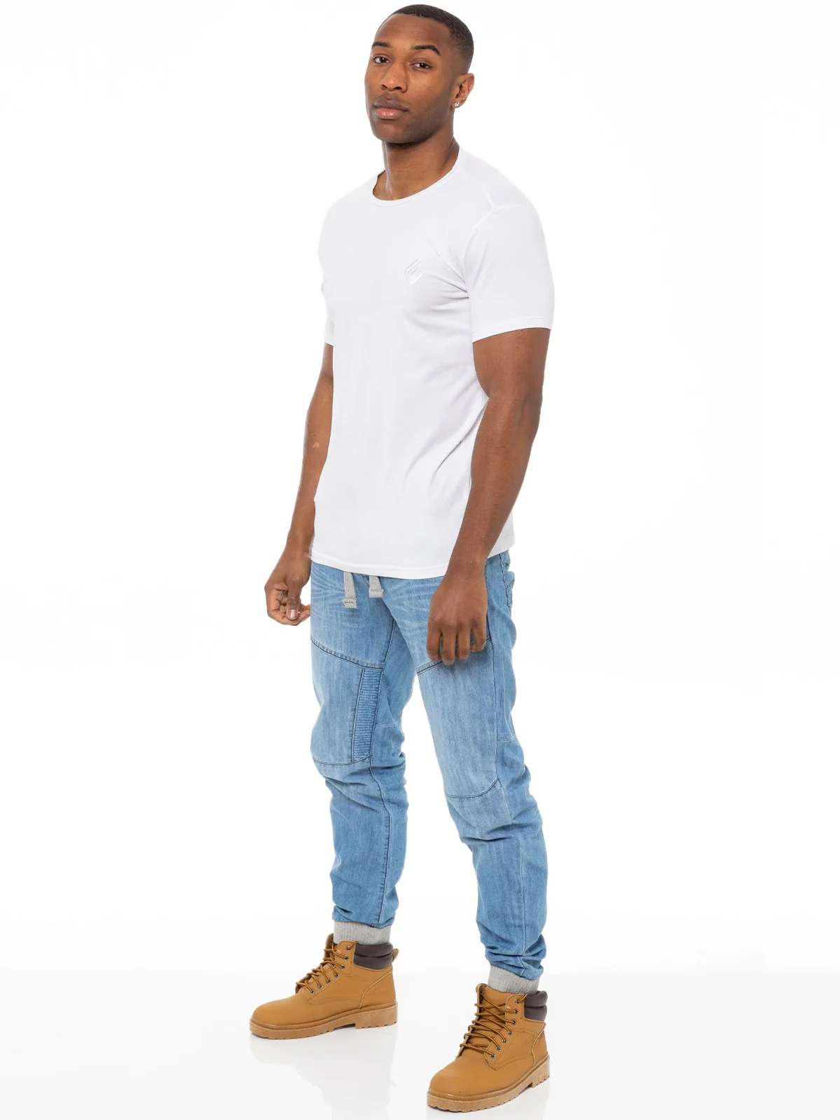 Mens Denim Cuffed Joggers Jeans | Enzo Designer Menswear - Image 11