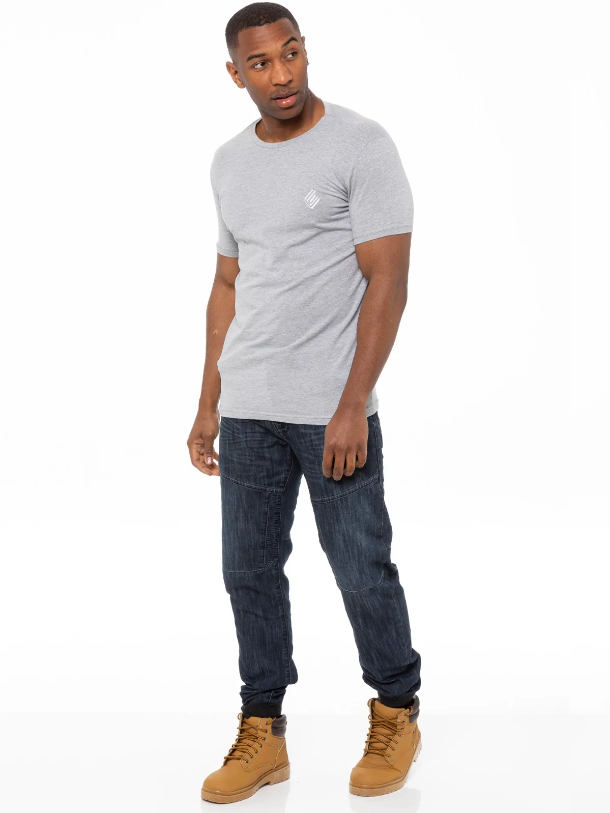 Mens Denim Cuffed Joggers Jeans | Enzo Designer Menswear - Image 6