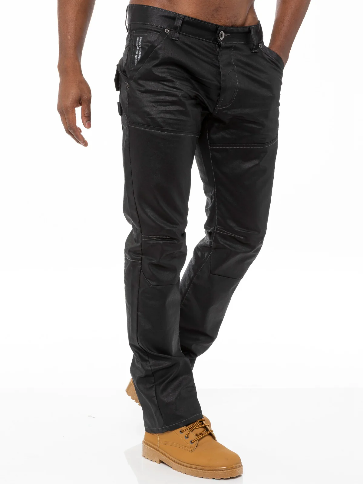 Enzo | Mens Straight Fit Denim Jeans Designer Menswear - Image 4