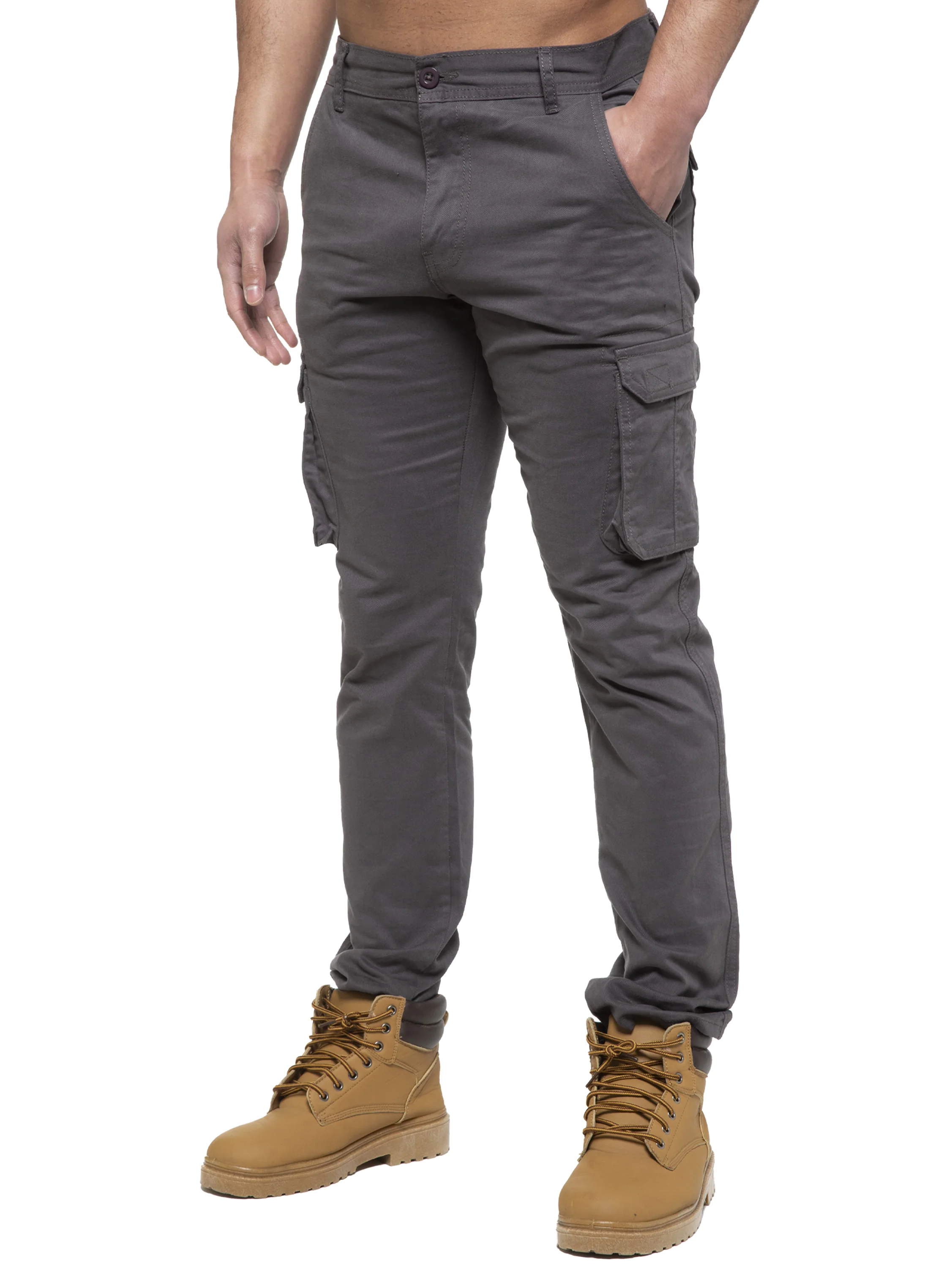Enzo | Mens Cargo Straight Fit Jeans - Image 7