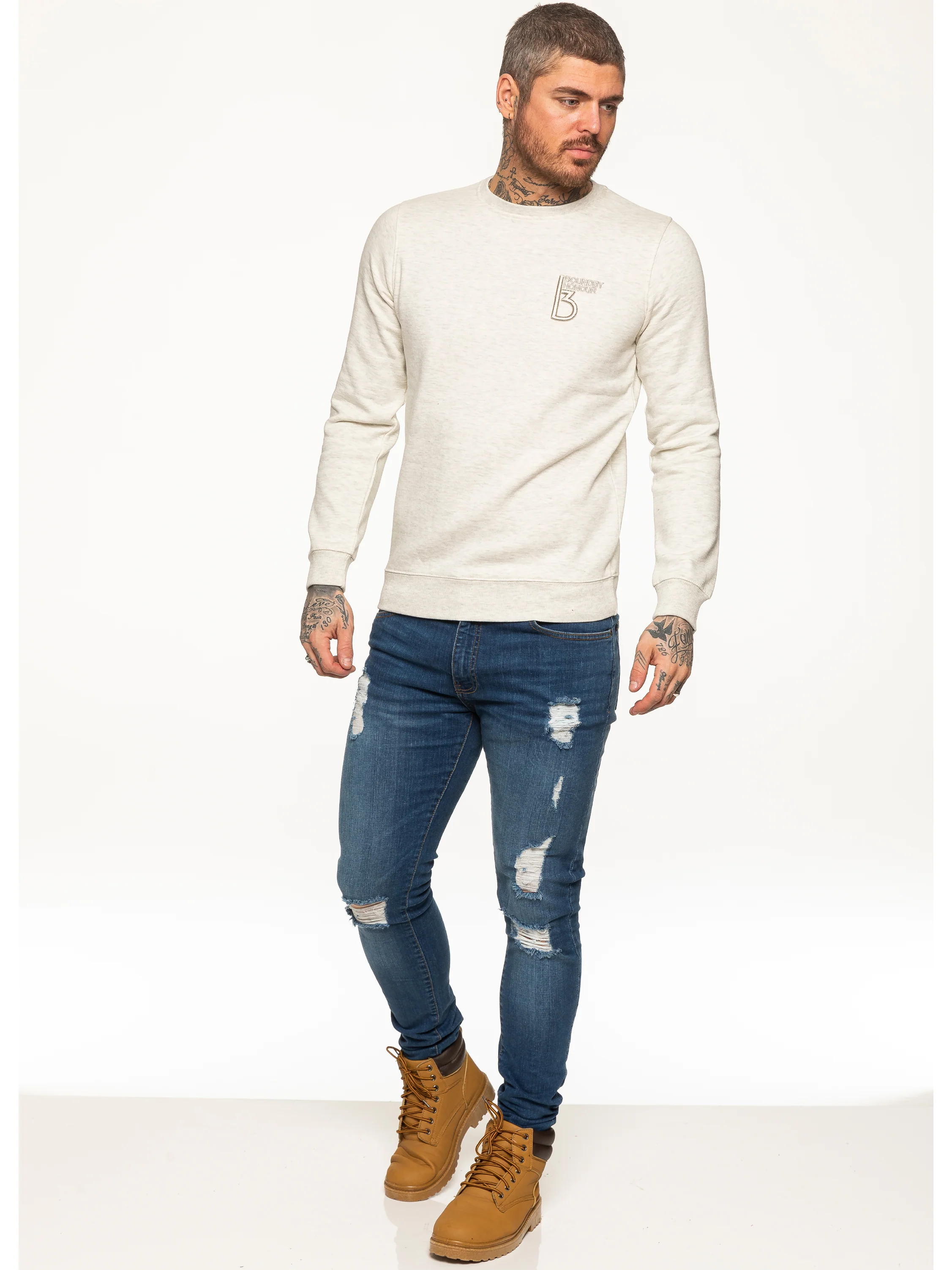 BBH Mens Plain Sweatshirt Crew Neck Jersey Fleece | Bound By Honour - Image 14