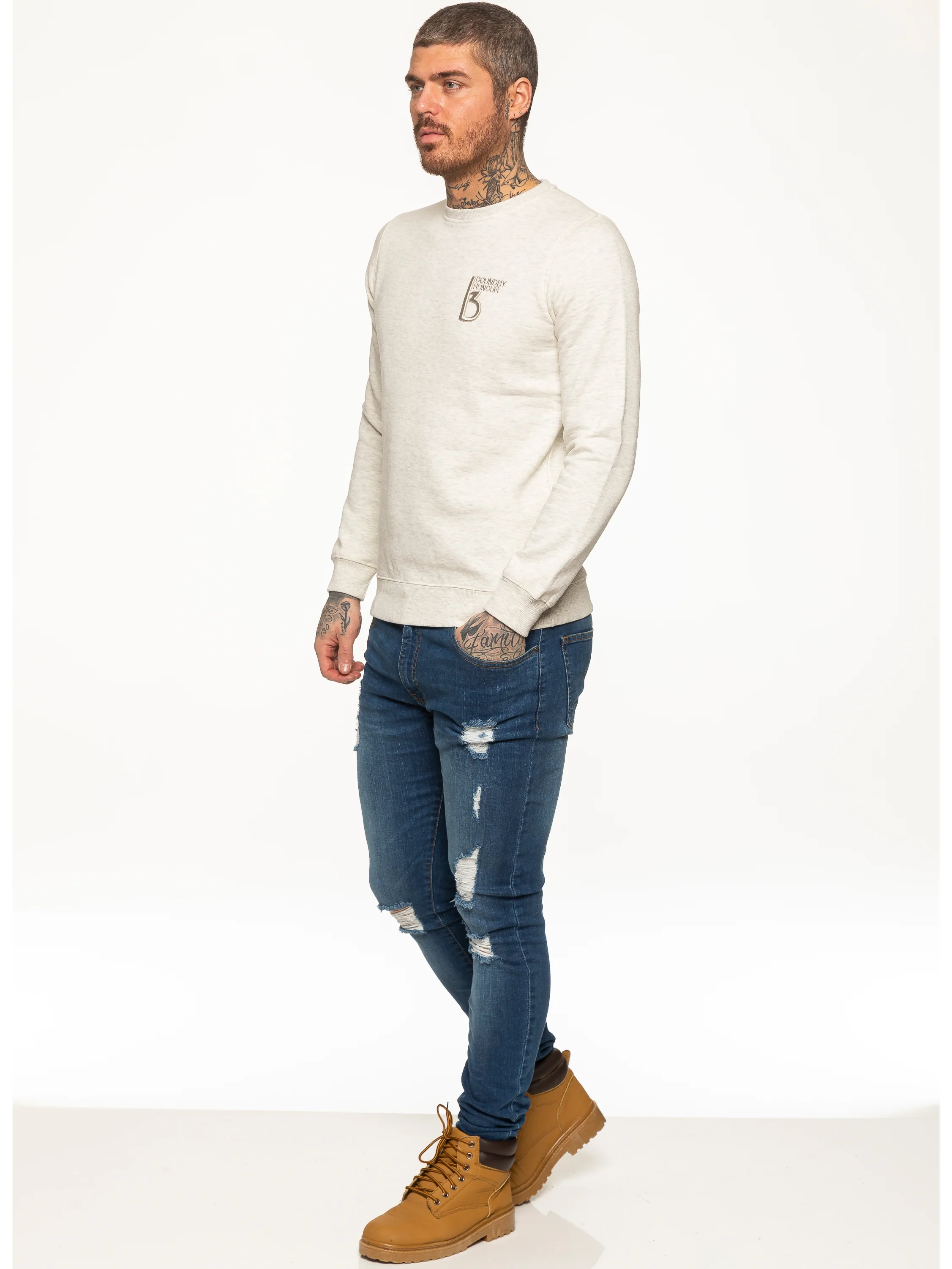 BBH Mens Plain Sweatshirt Crew Neck Jersey Fleece | Bound By Honour - Image 17
