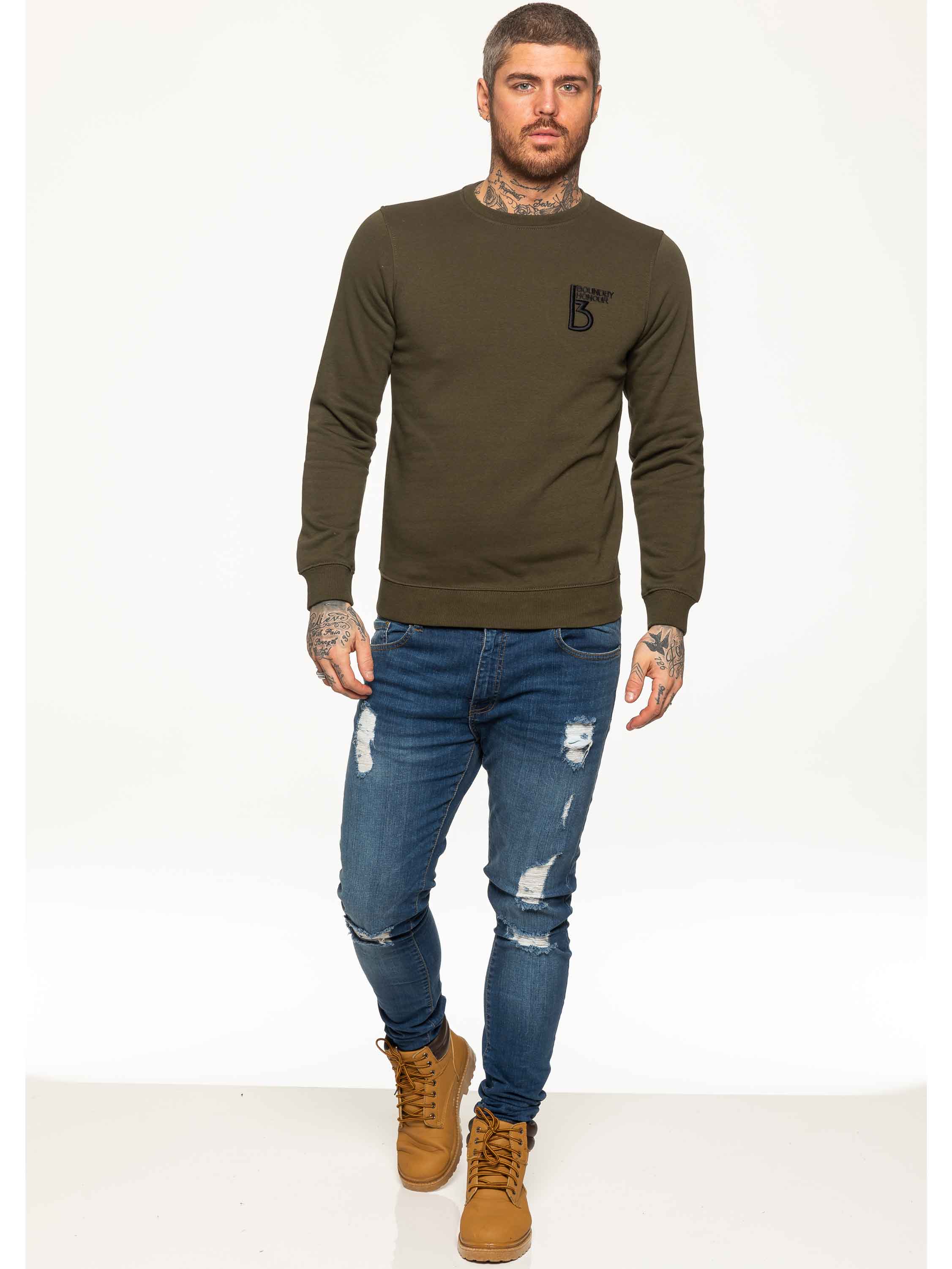 BBH Mens Plain Sweatshirt Crew Neck Jersey Fleece | Bound By Honour - Image 5