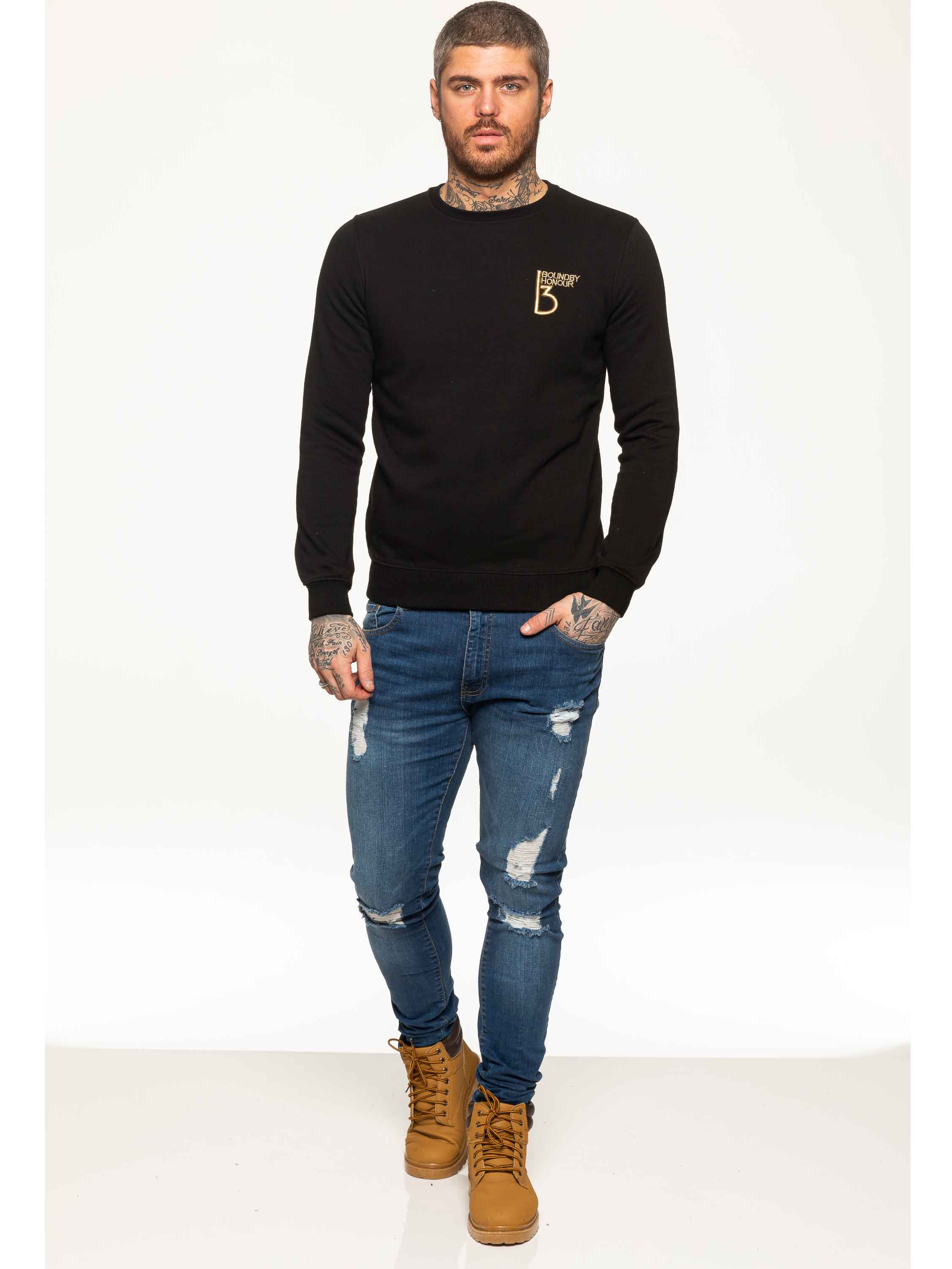 BBH Mens Plain Sweatshirt Crew Neck Jersey Fleece  | Bound By Honour - Image 11