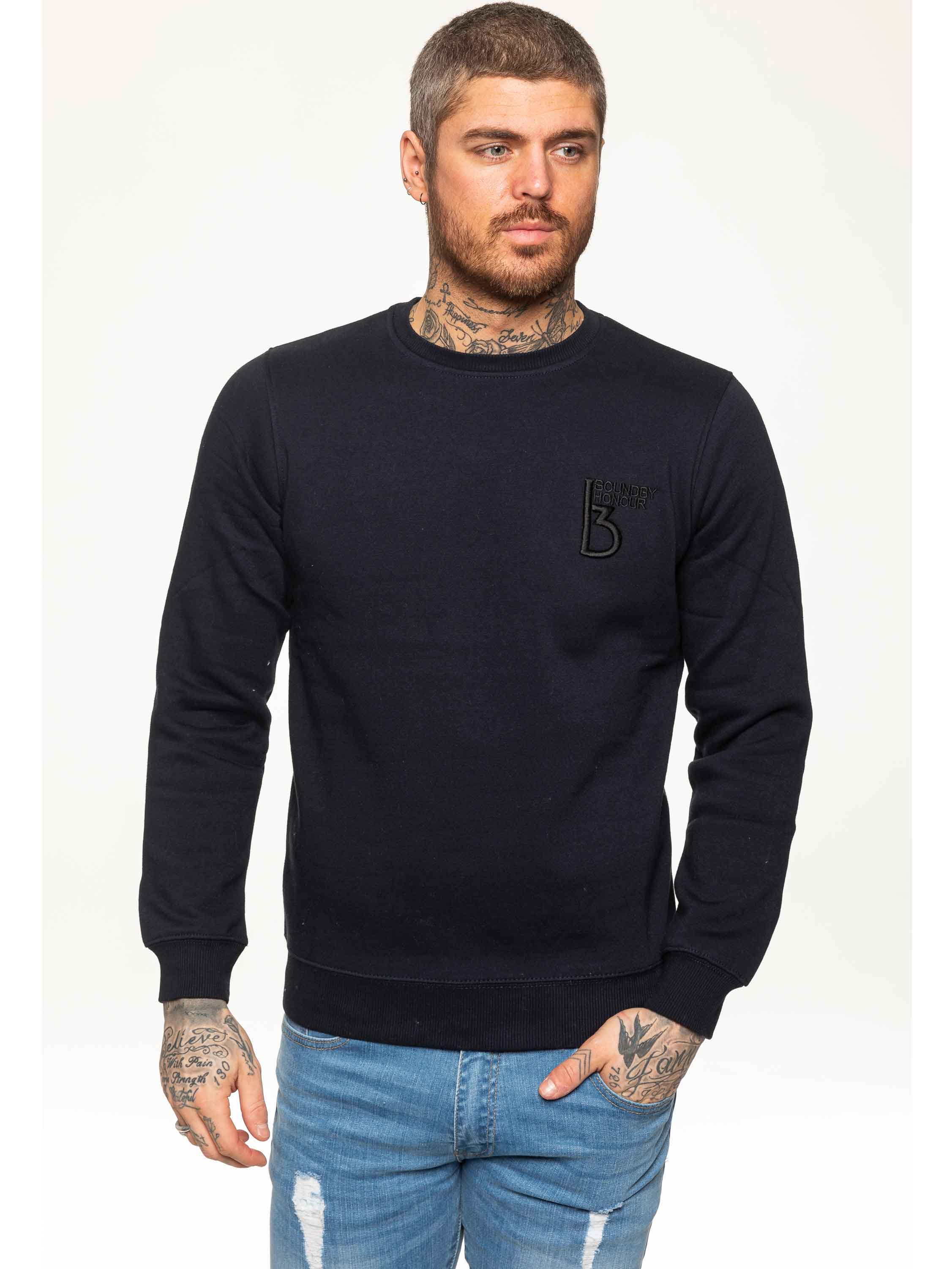 BBH Mens Plain Sweatshirt Crew Neck Jersey Fleece  | Bound By Honour - Image 3