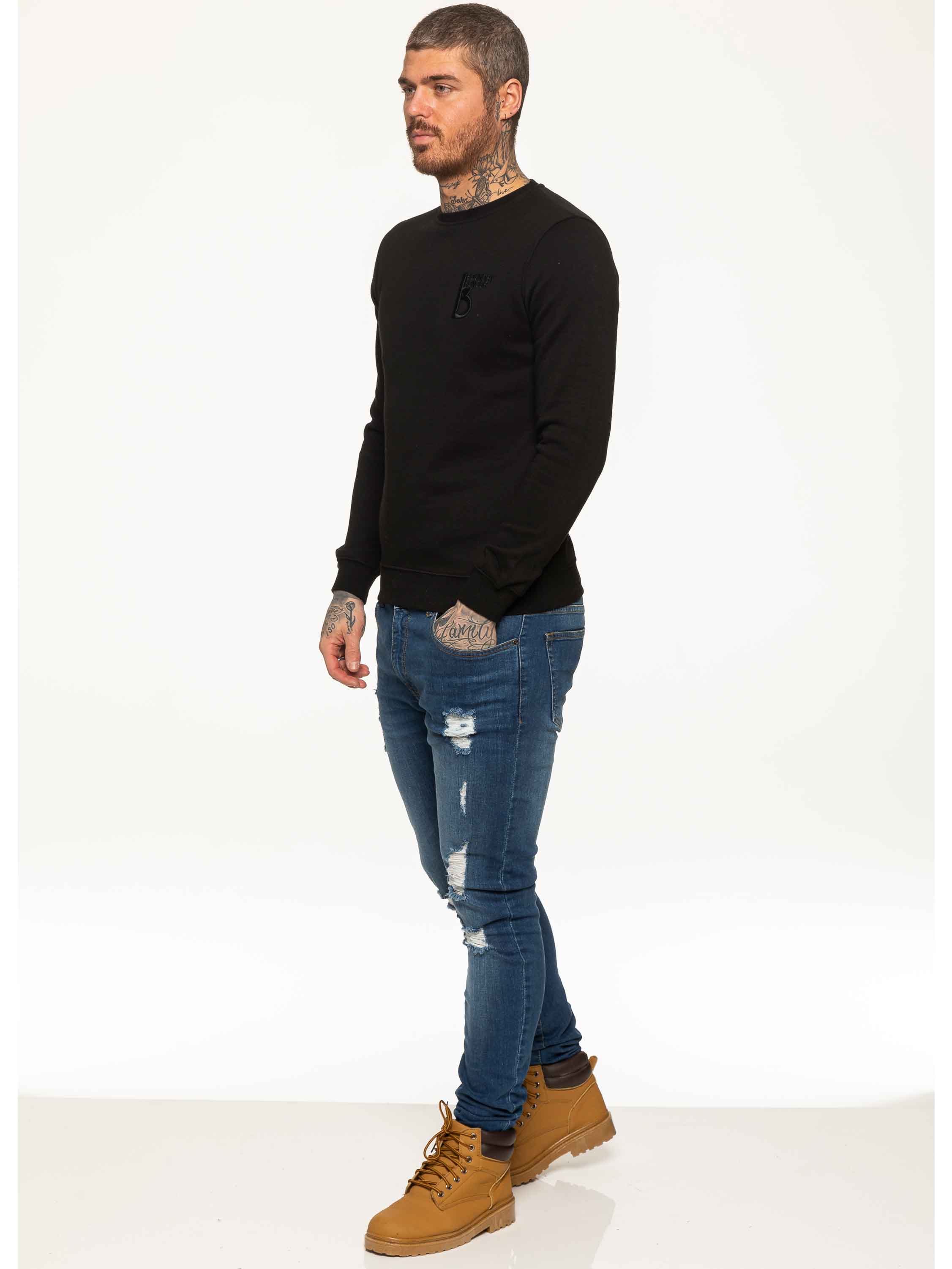 BBH Mens Plain Sweatshirt Crew Neck Jersey Fleece  | Bound By Honour - Image 7