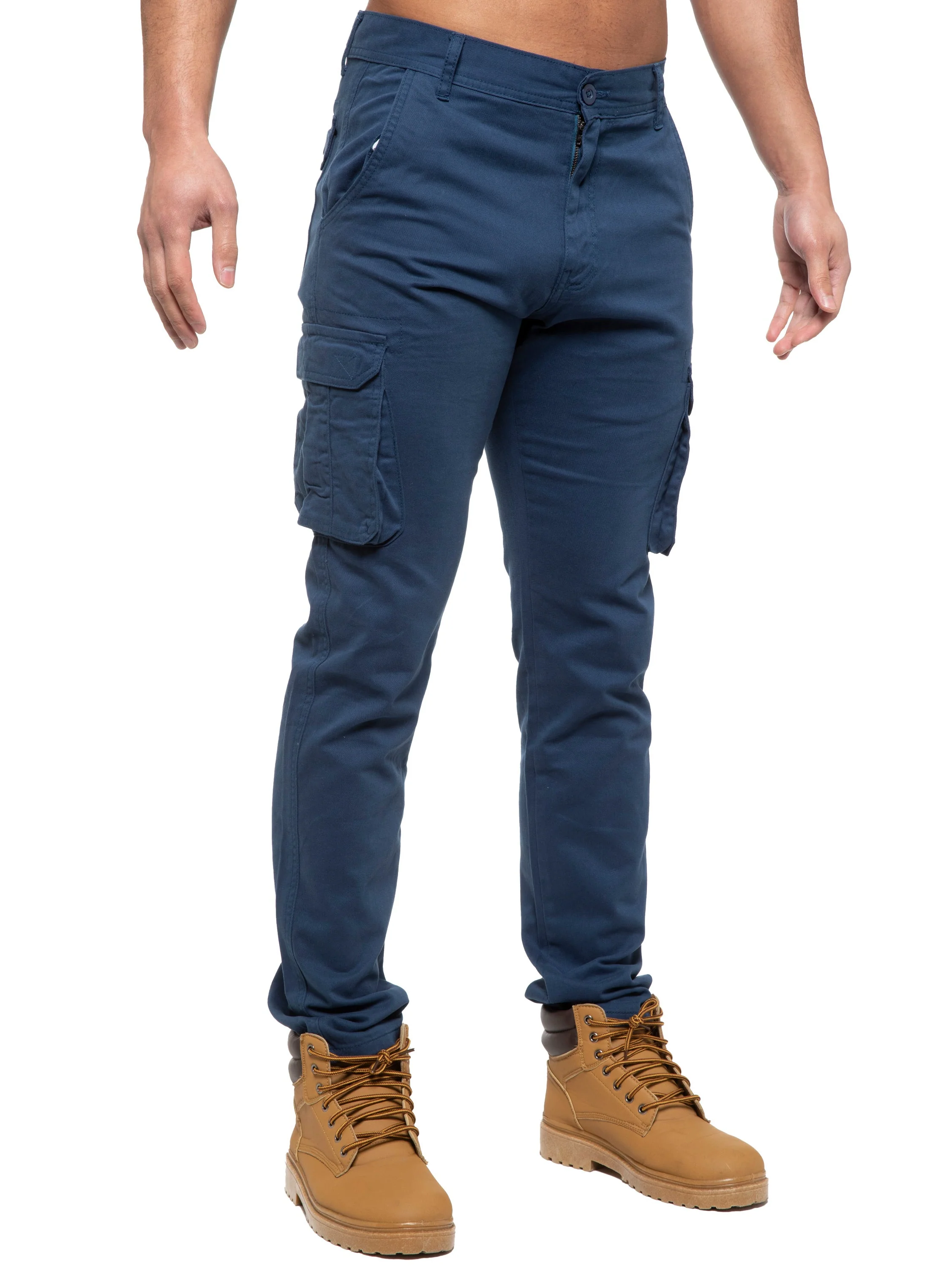 Enzo | Mens Cargo Straight Fit Jeans - Image 3