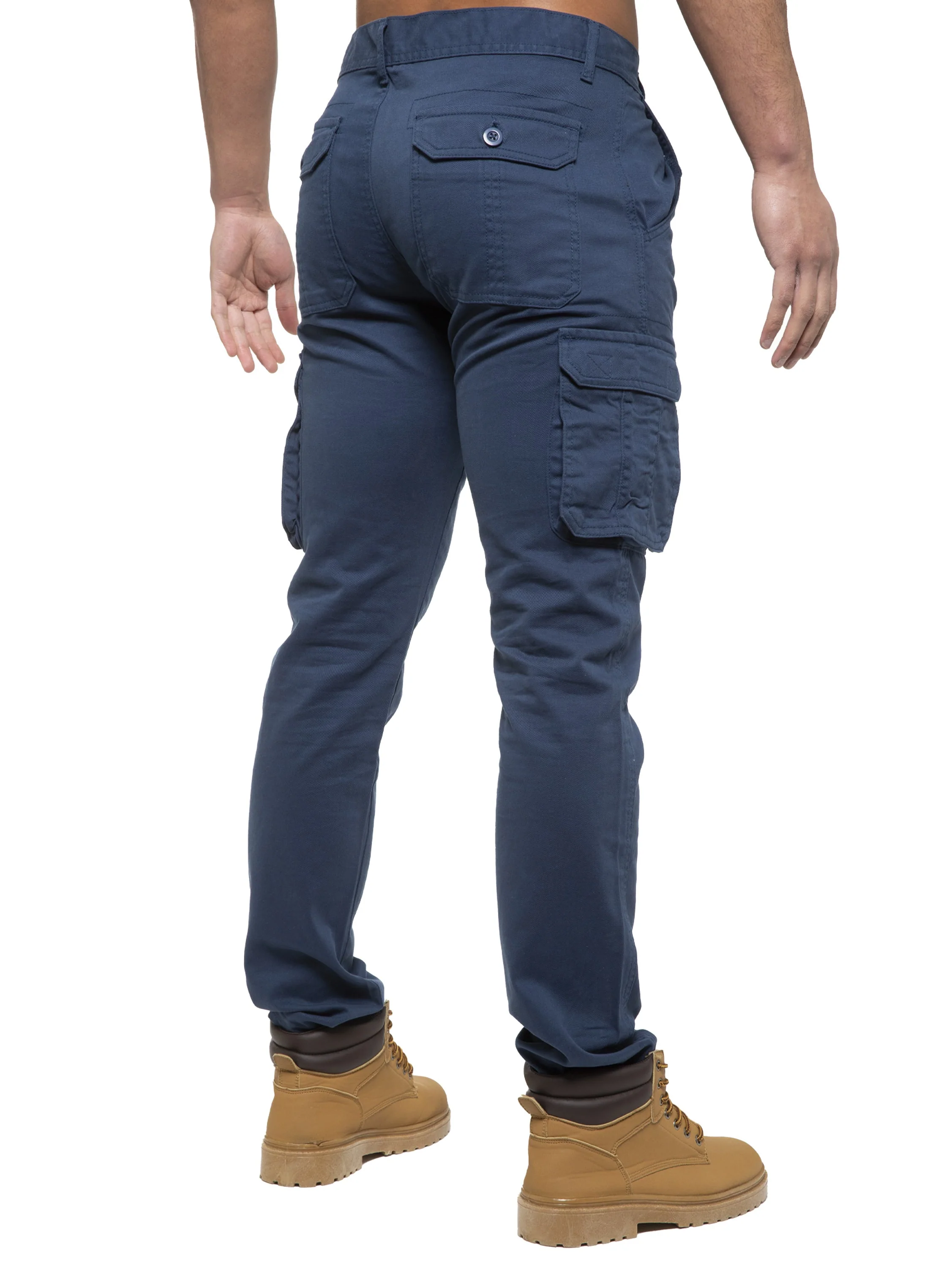 Enzo | Mens Cargo Straight Fit Jeans - Image 4