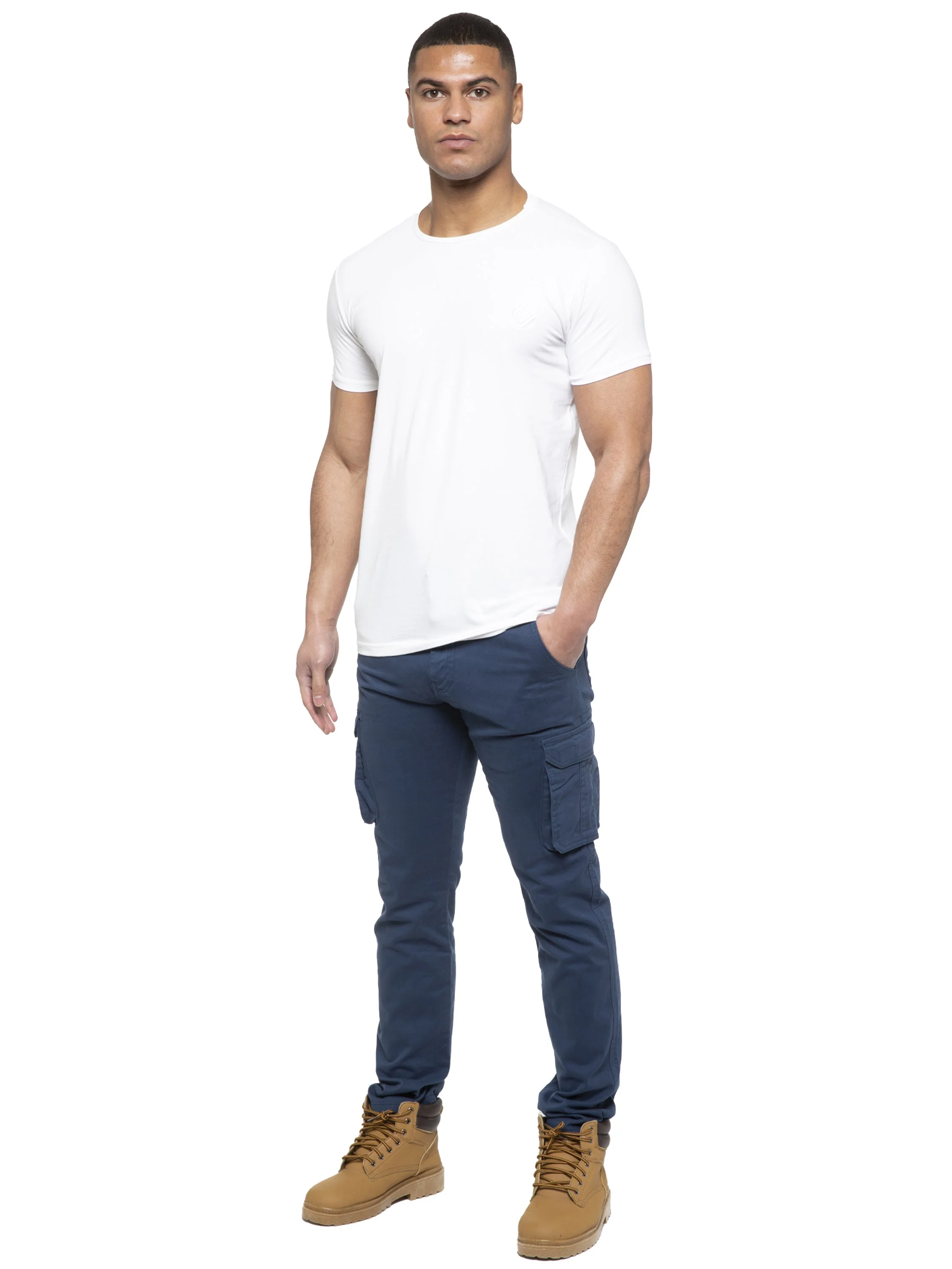 Enzo | Mens Cargo Straight Fit Jeans - Image 6