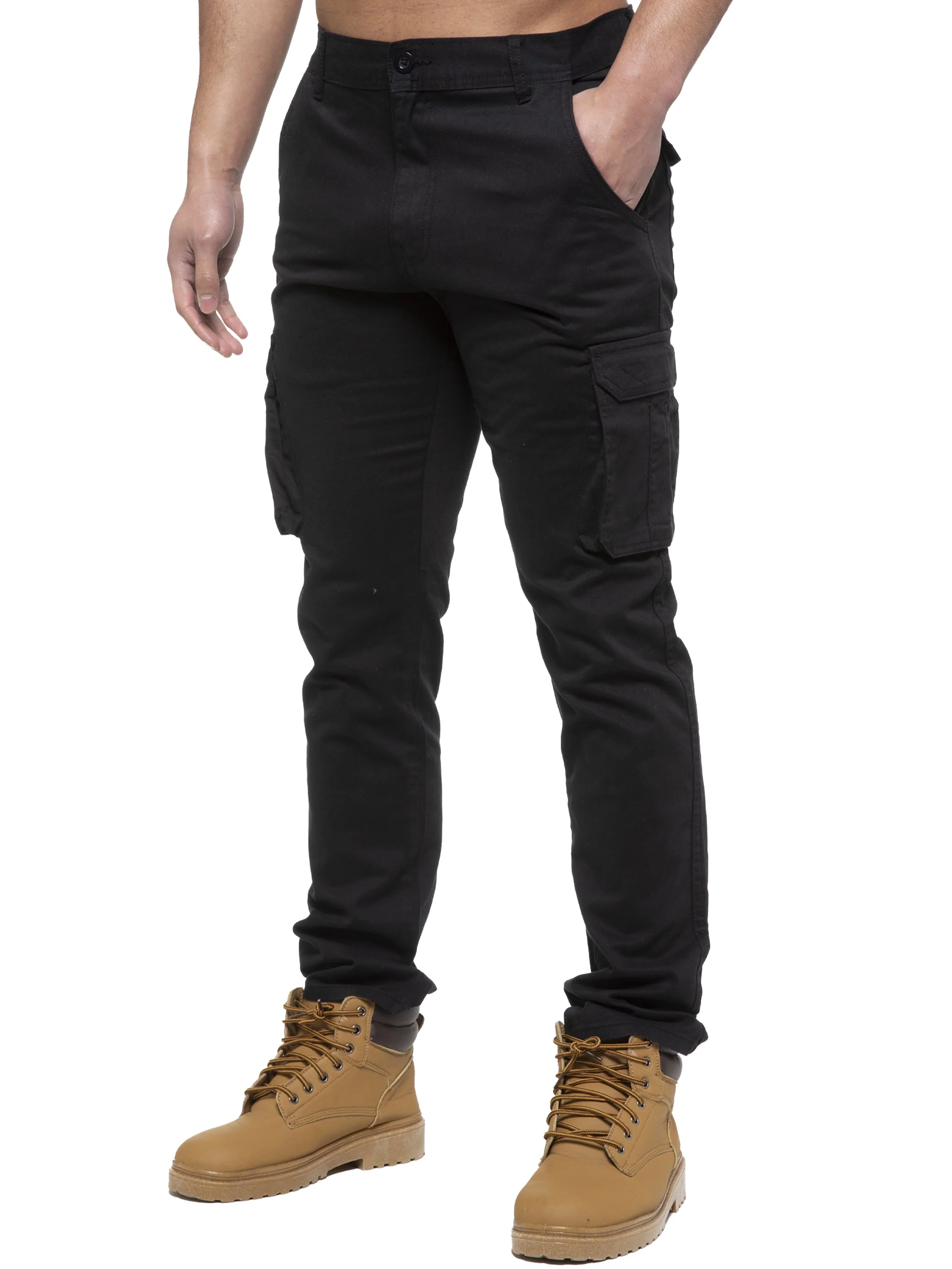 Enzo | Mens Cargo Straight Fit Jeans - Image 7