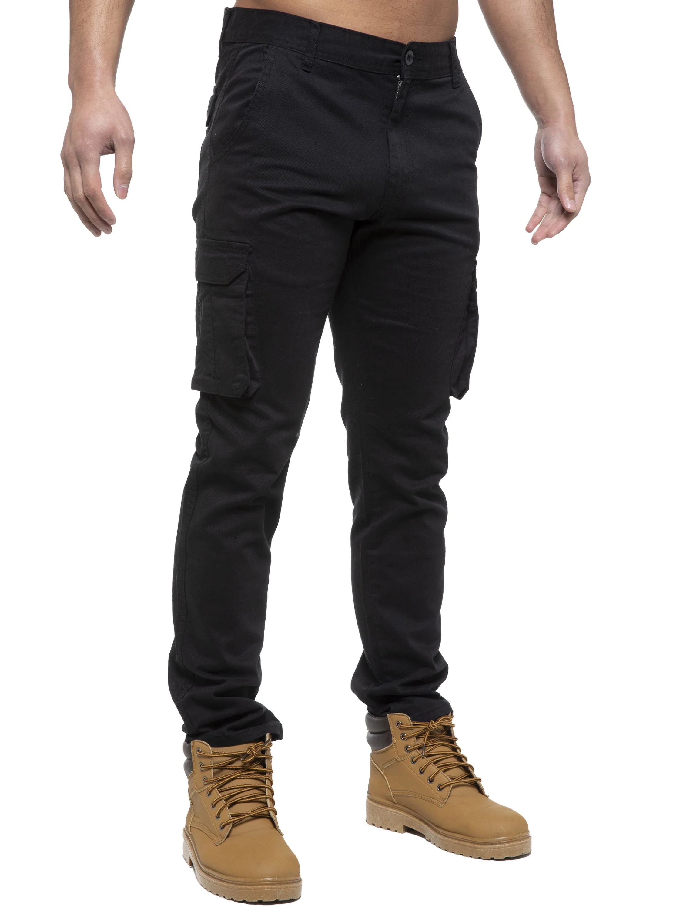 Enzo | Mens Cargo Straight Fit Jeans - Image 9