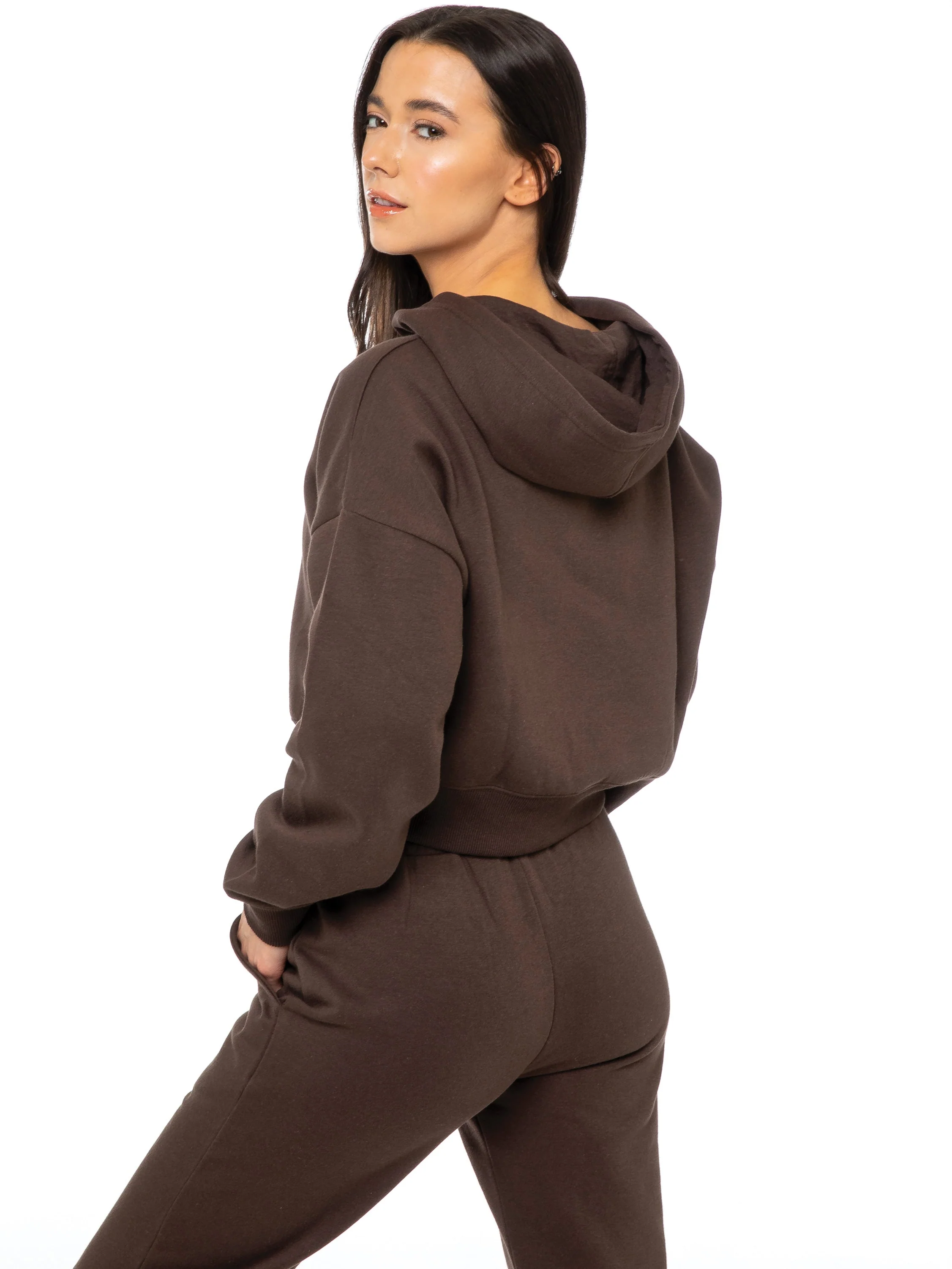 Enzo | Womens Cropped Hoodie Tracksuit - Image 4