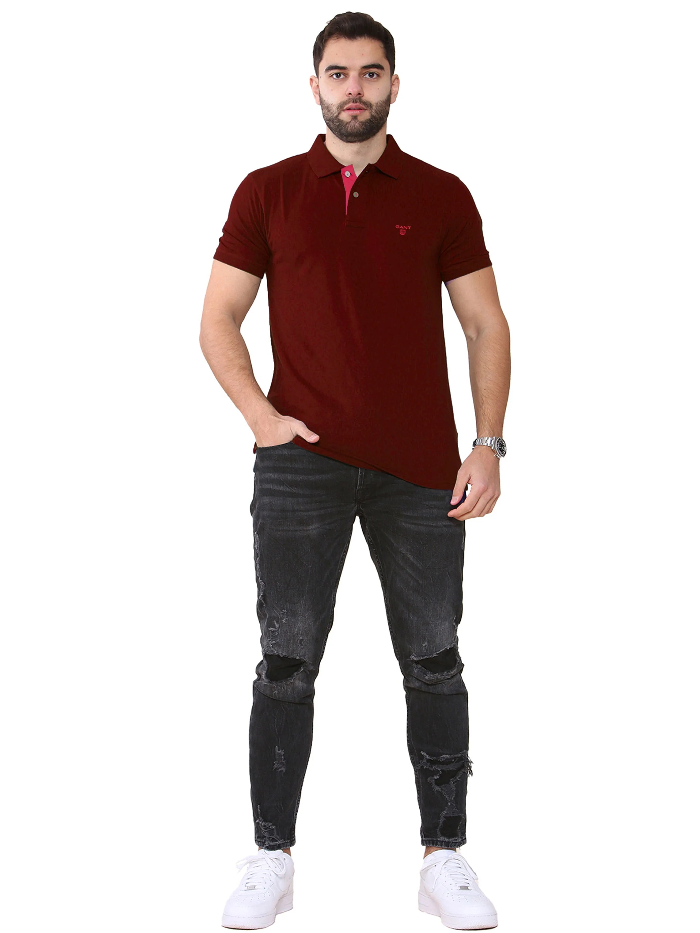 Gant | Mens Contrast Collar Polo Shirt - Image 8