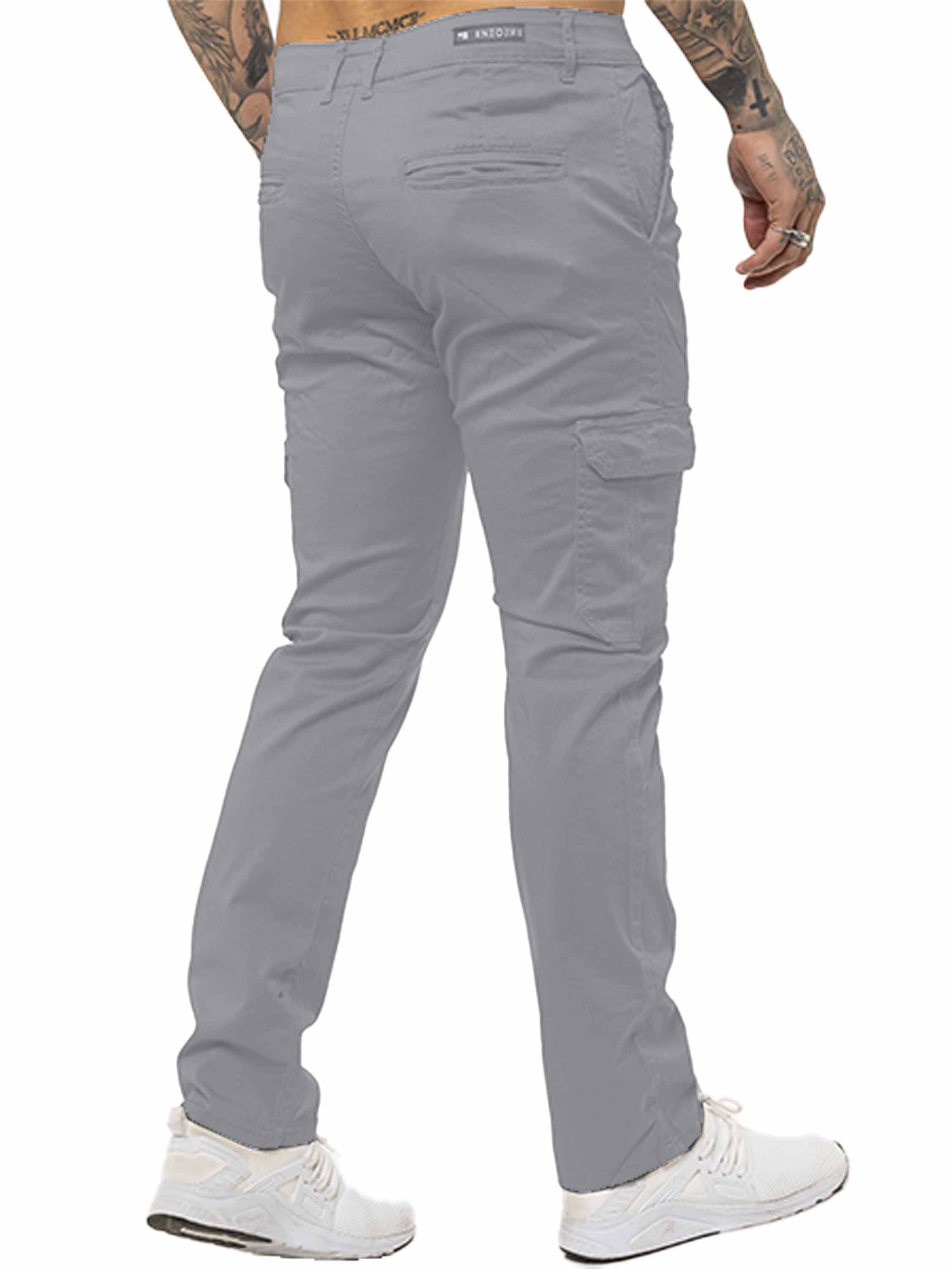 Mens Cargo Combat Slim Fit Trousers | Enzo Designer Menswear - Image 12