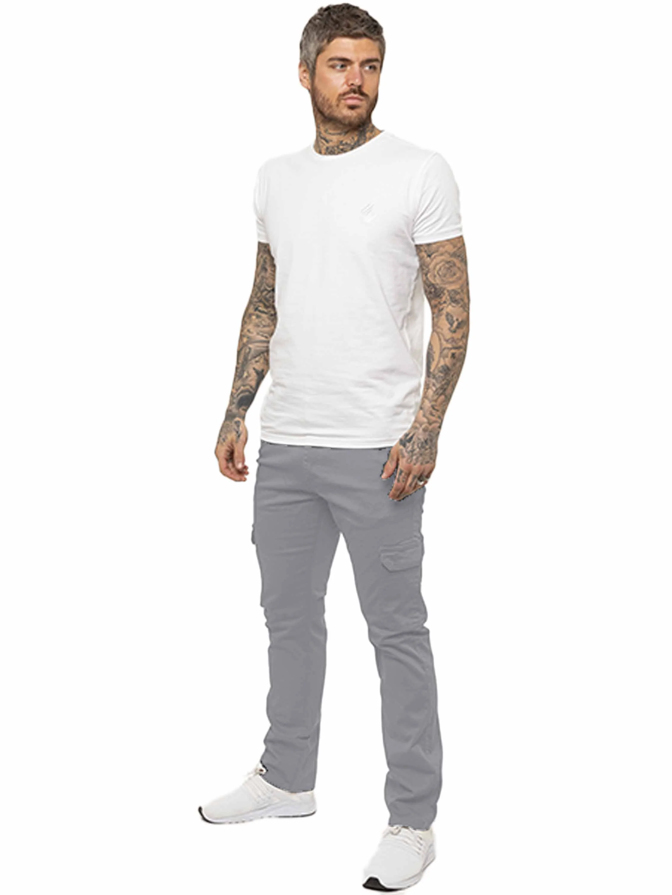 Mens Cargo Combat Slim Fit Trousers | Enzo Designer Menswear - Image 13
