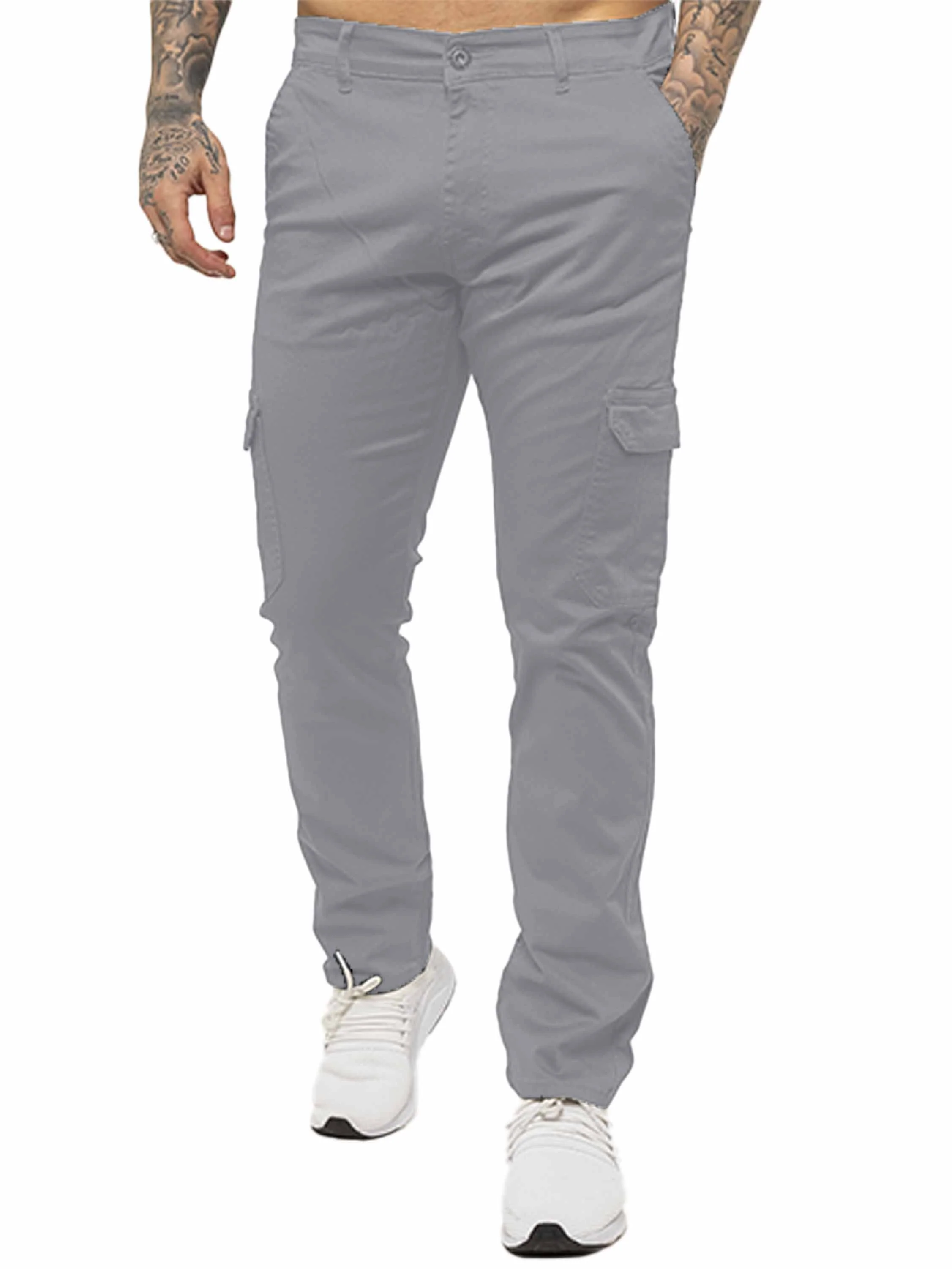Mens Cargo Combat Slim Fit Trousers | Enzo Designer Menswear - Image 14