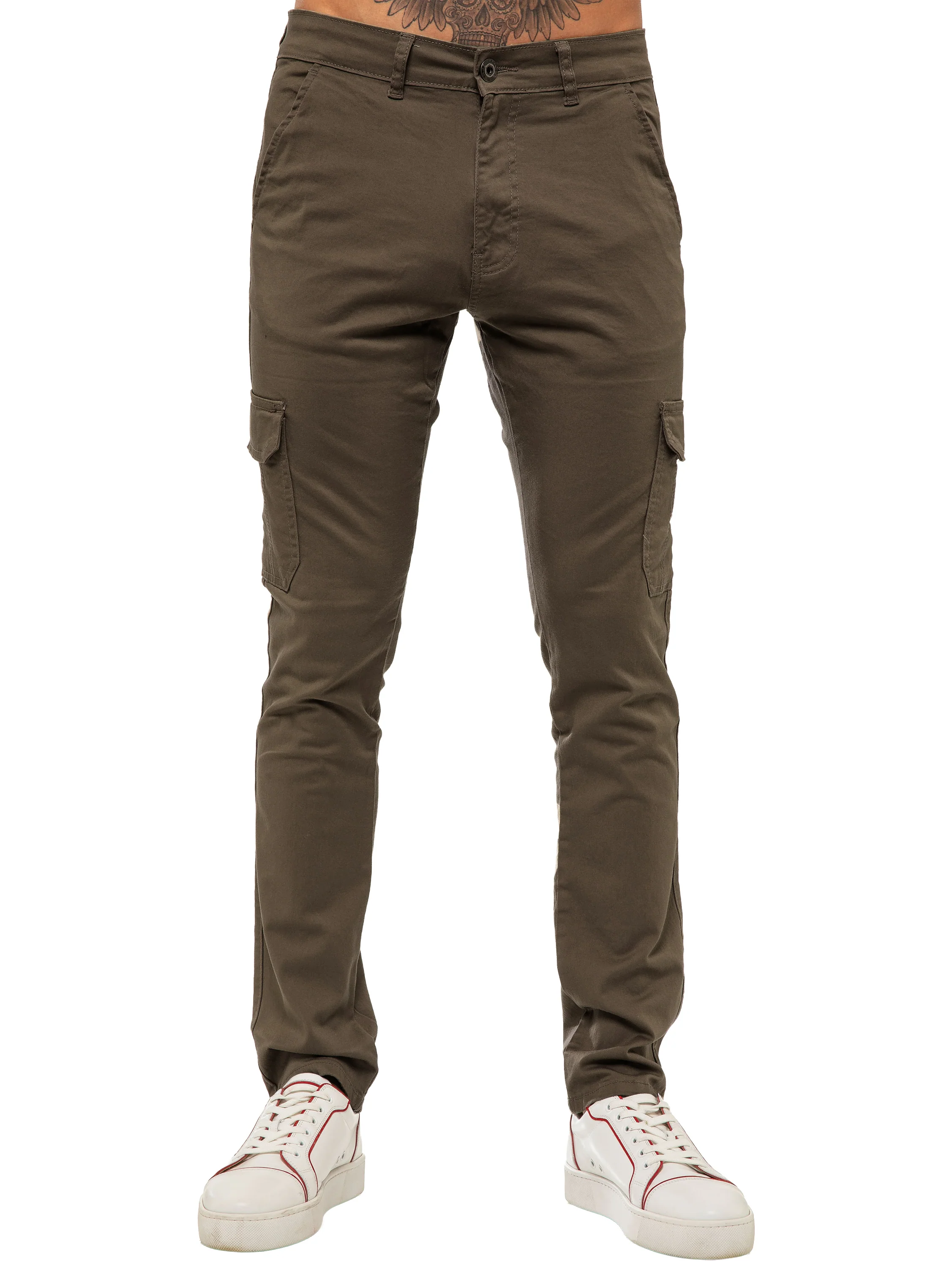 Mens Cargo Combat Slim Fit Trousers | Enzo Designer Menswear - Image 17