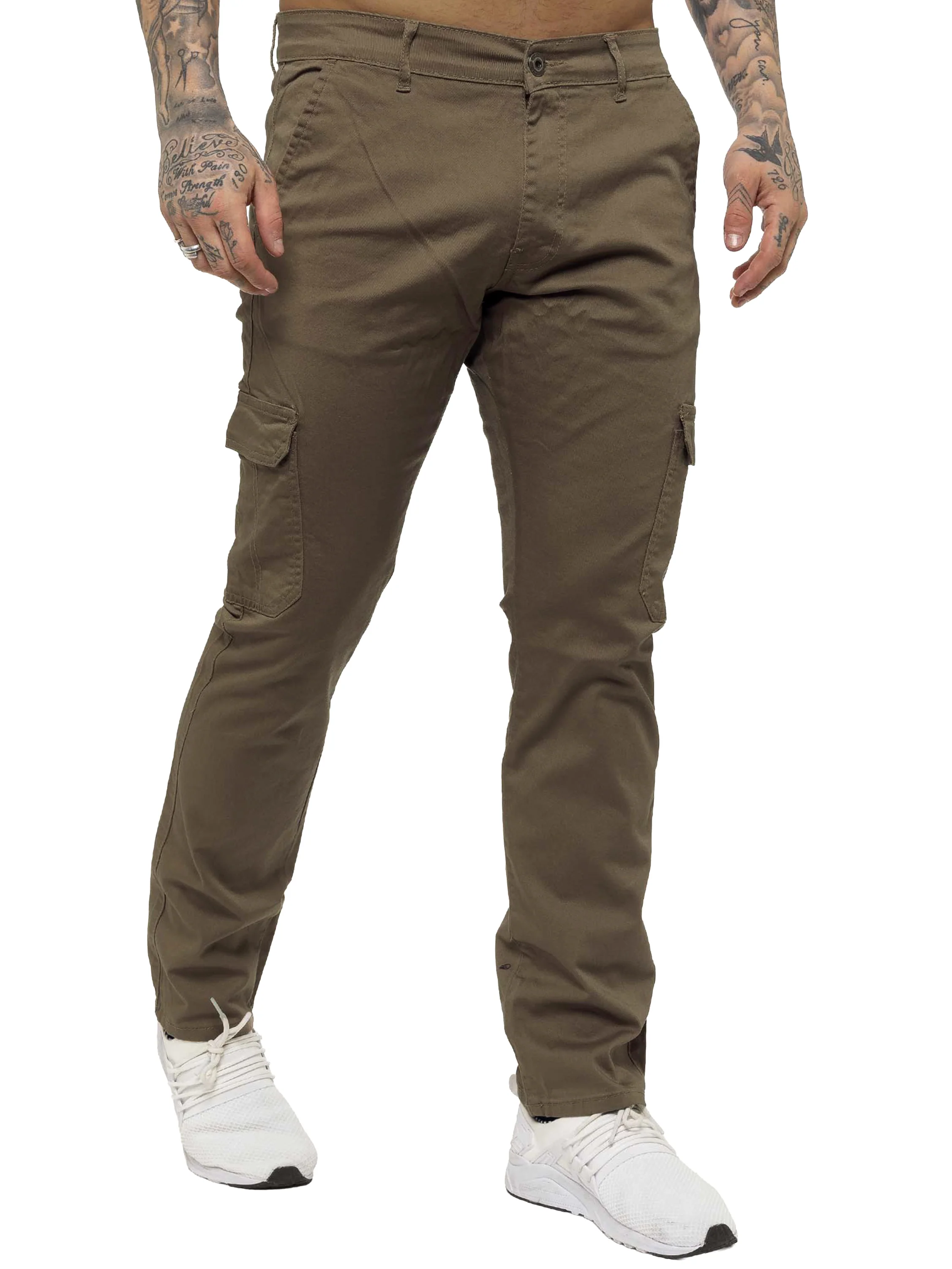 Mens Cargo Combat Slim Fit Trousers | Enzo Designer Menswear - Image 19