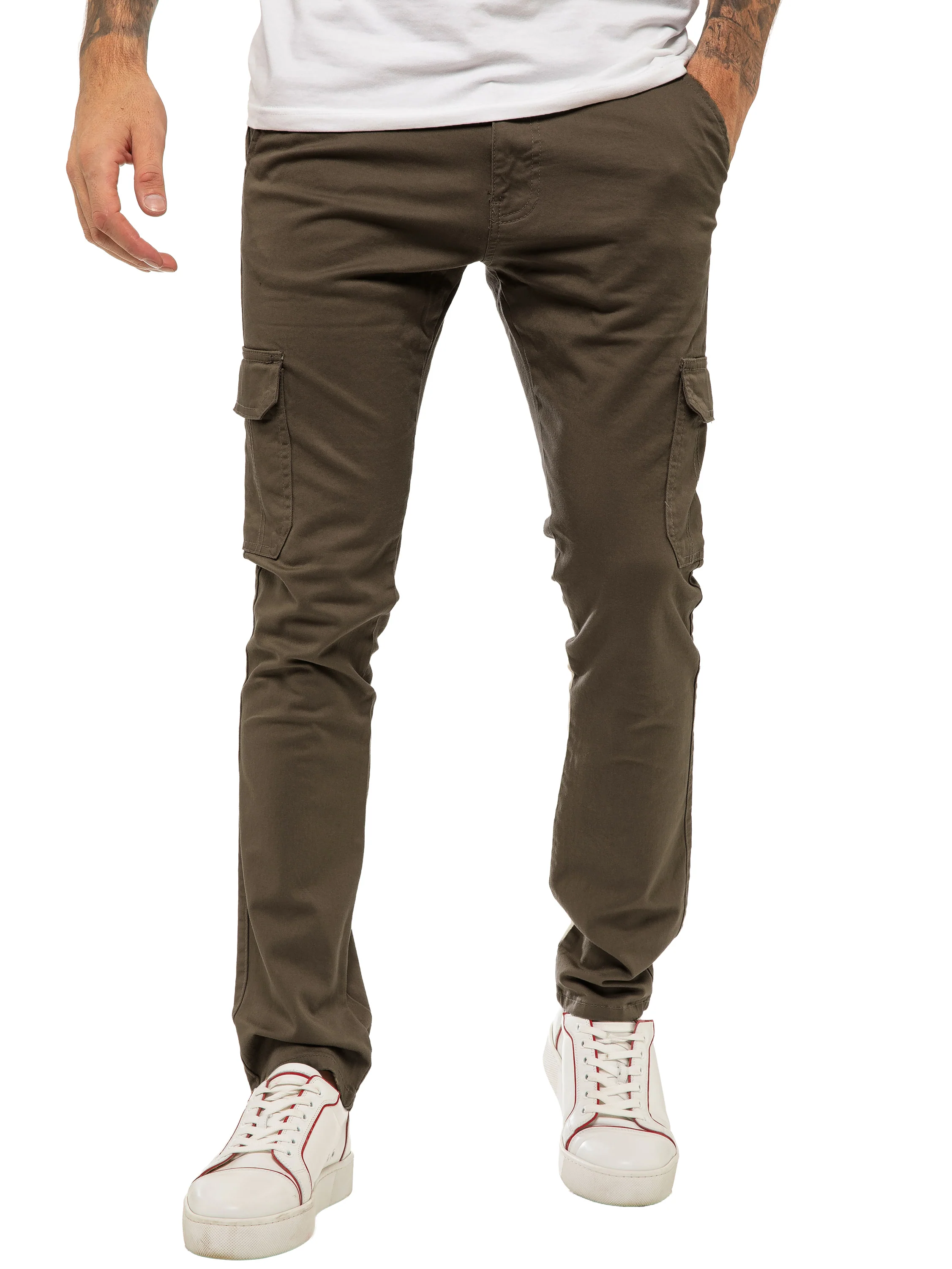 Mens Cargo Combat Slim Fit Trousers | Enzo Designer Menswear - Image 20