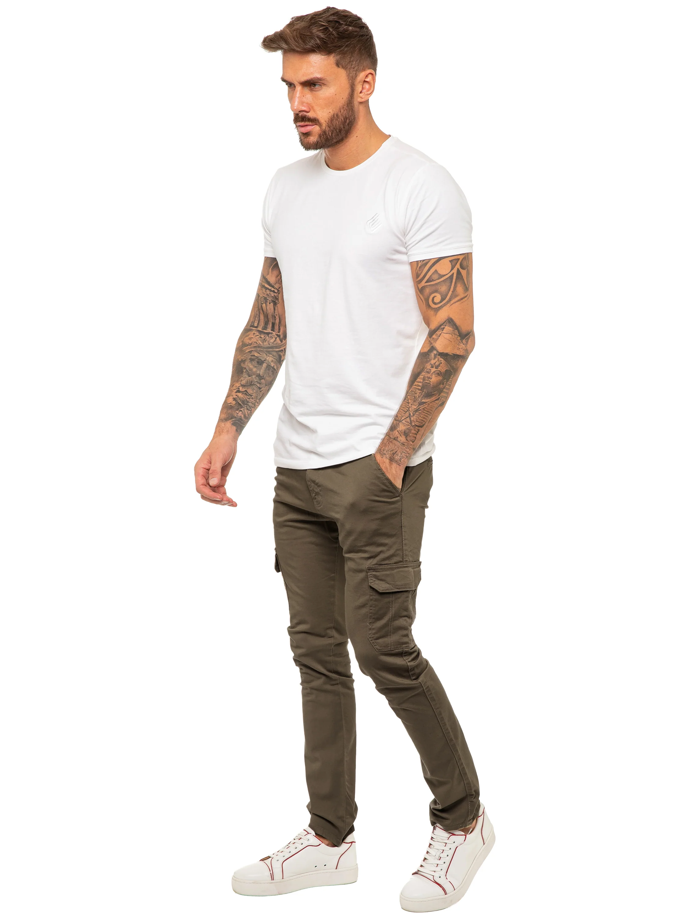 Mens Cargo Combat Slim Fit Trousers | Enzo Designer Menswear - Image 22