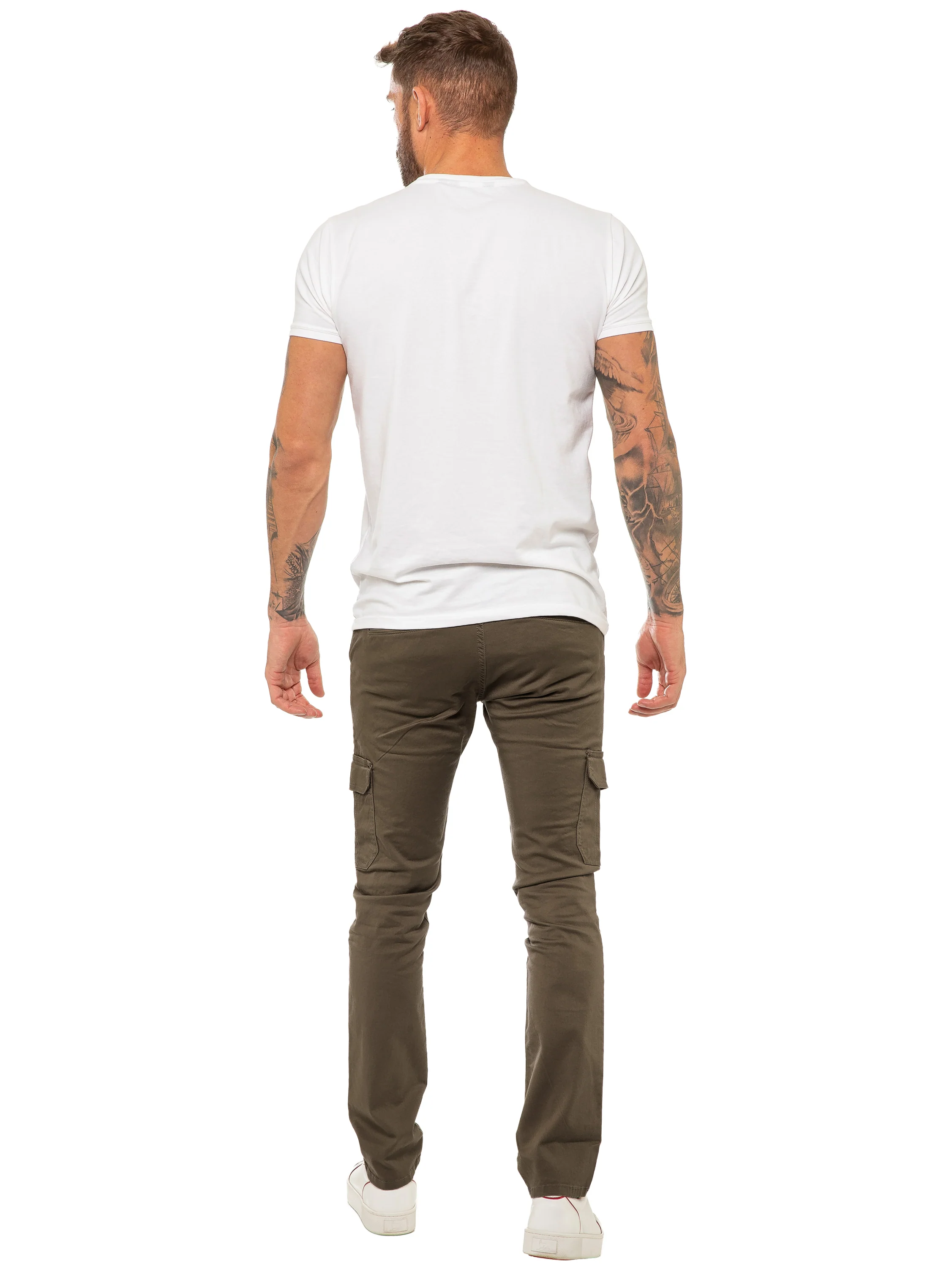 Mens Cargo Combat Slim Fit Trousers | Enzo Designer Menswear - Image 23