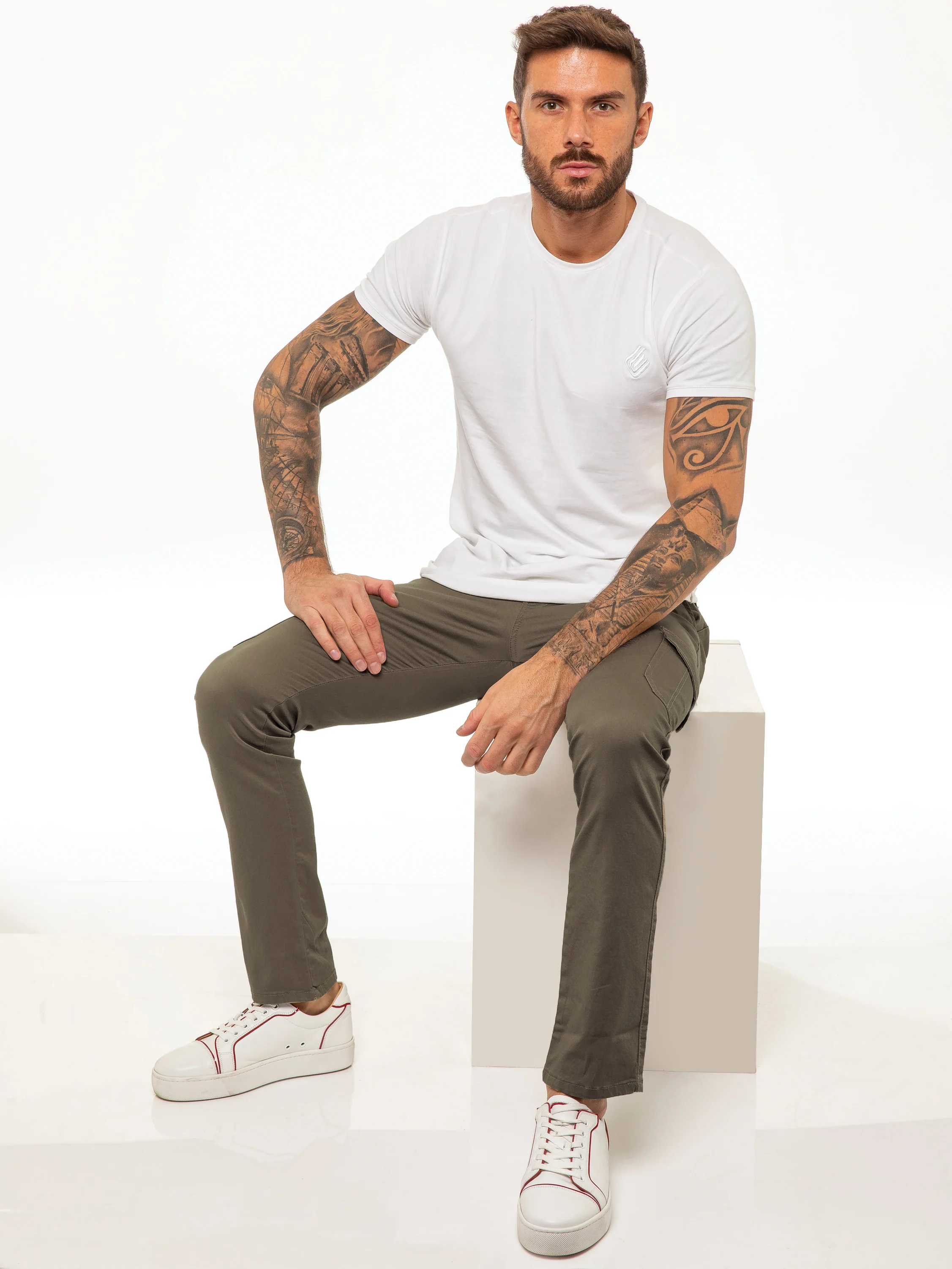 Mens Cargo Combat Slim Fit Trousers | Enzo Designer Menswear - Image 24