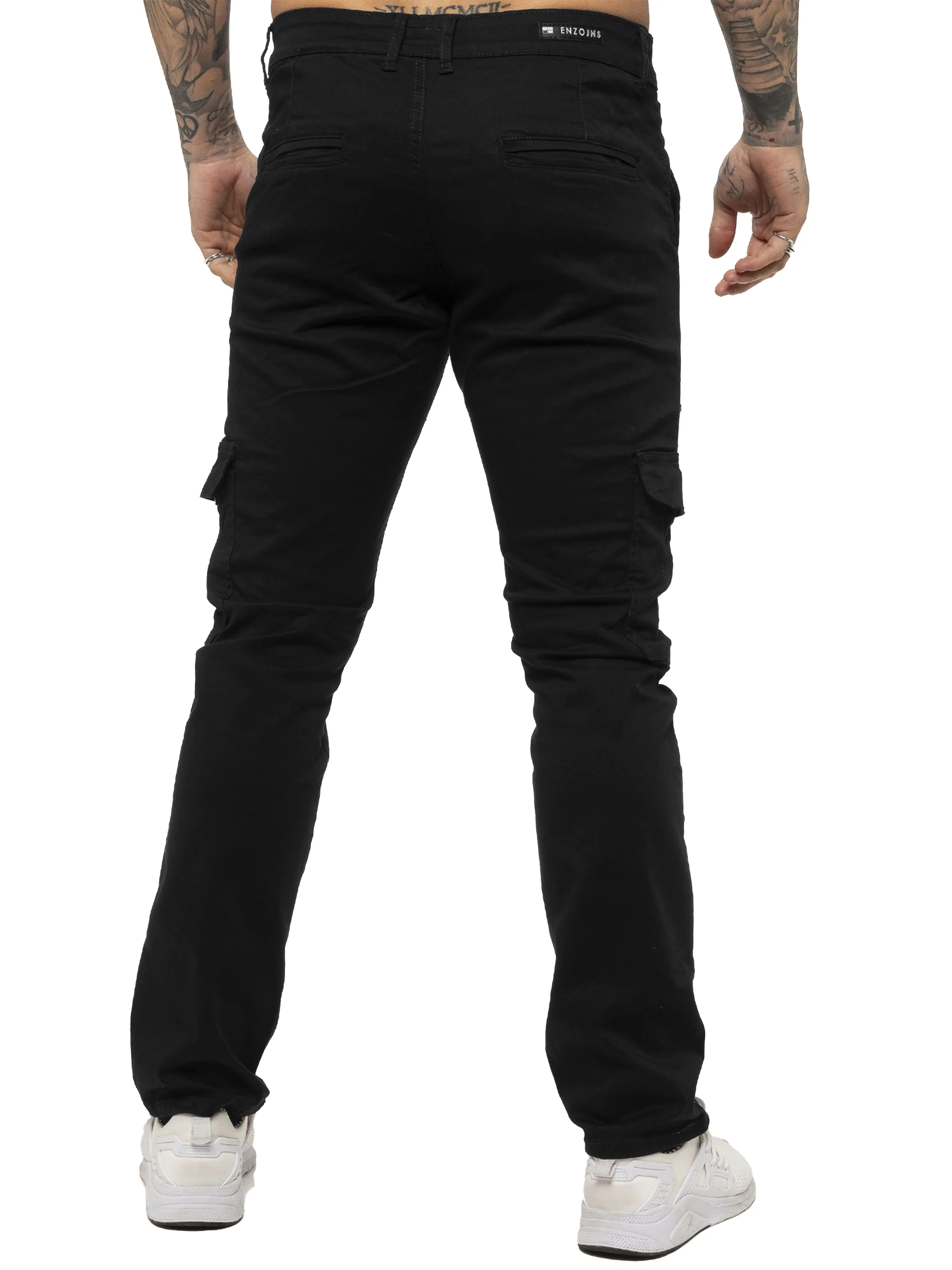 Mens Cargo Combat Slim Fit Trousers | Enzo Designer Menswear - Image 5