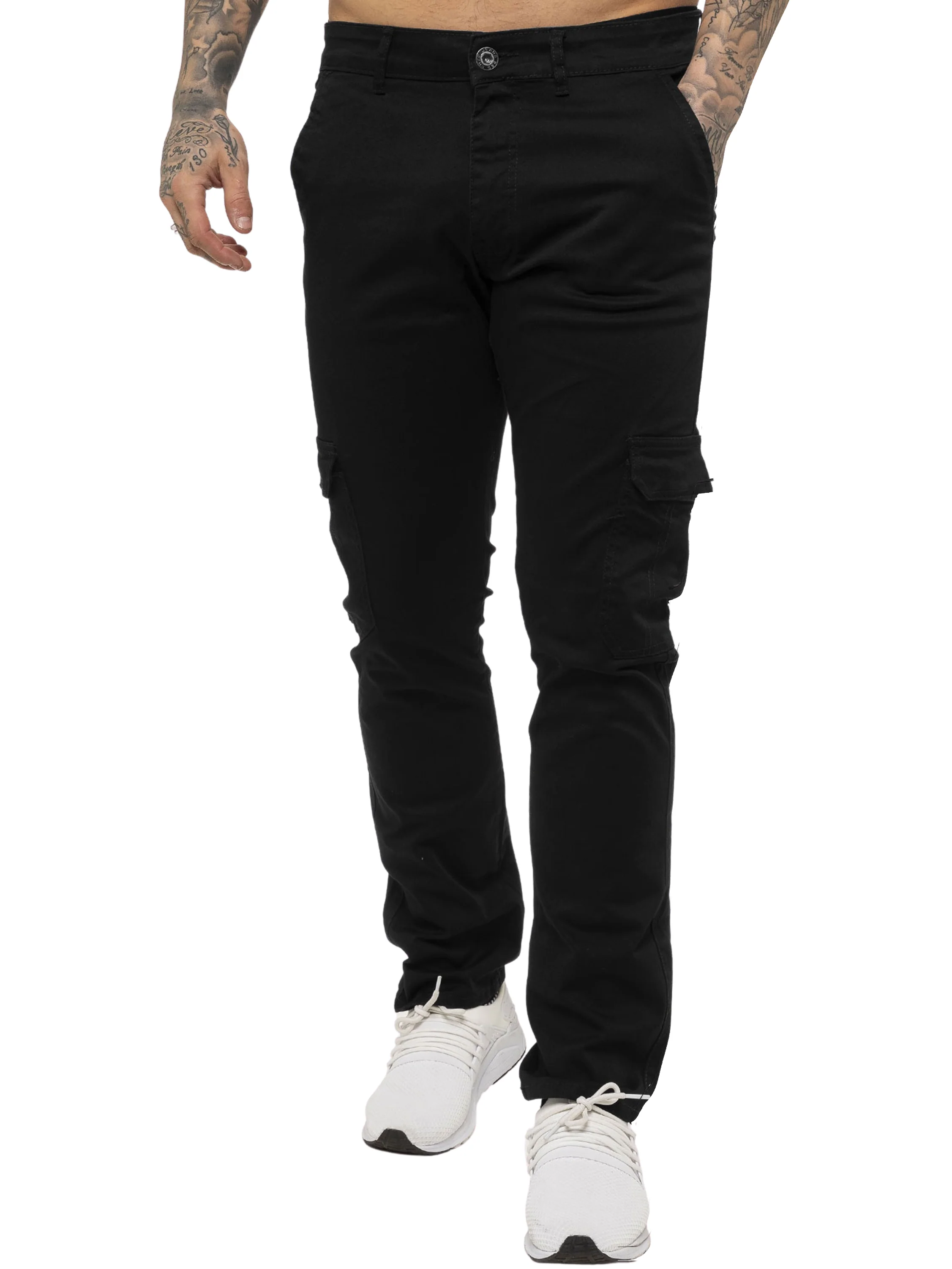 Mens Cargo Combat Slim Fit Trousers | Enzo Designer Menswear - Image 6