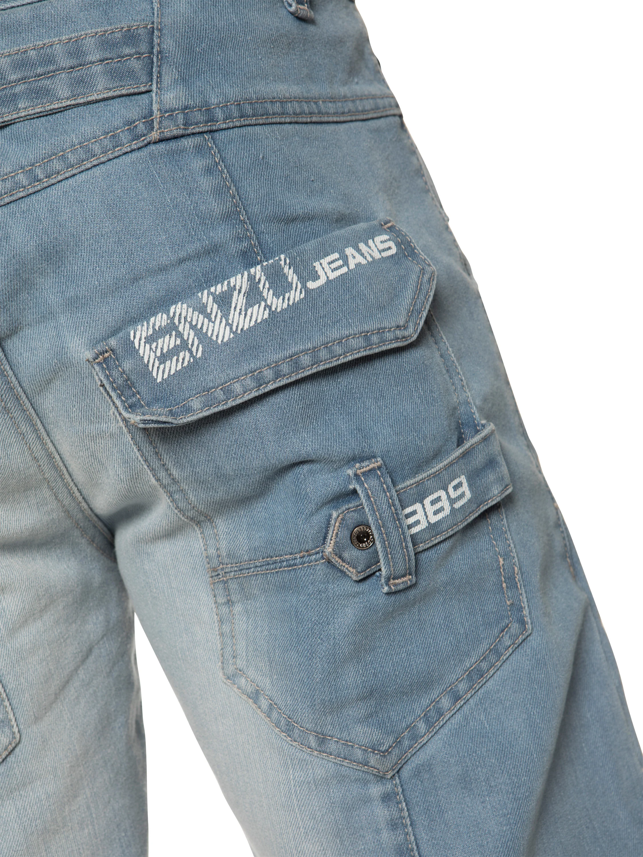 Enzo | Mens Cargo Denim Shorts - Image 4