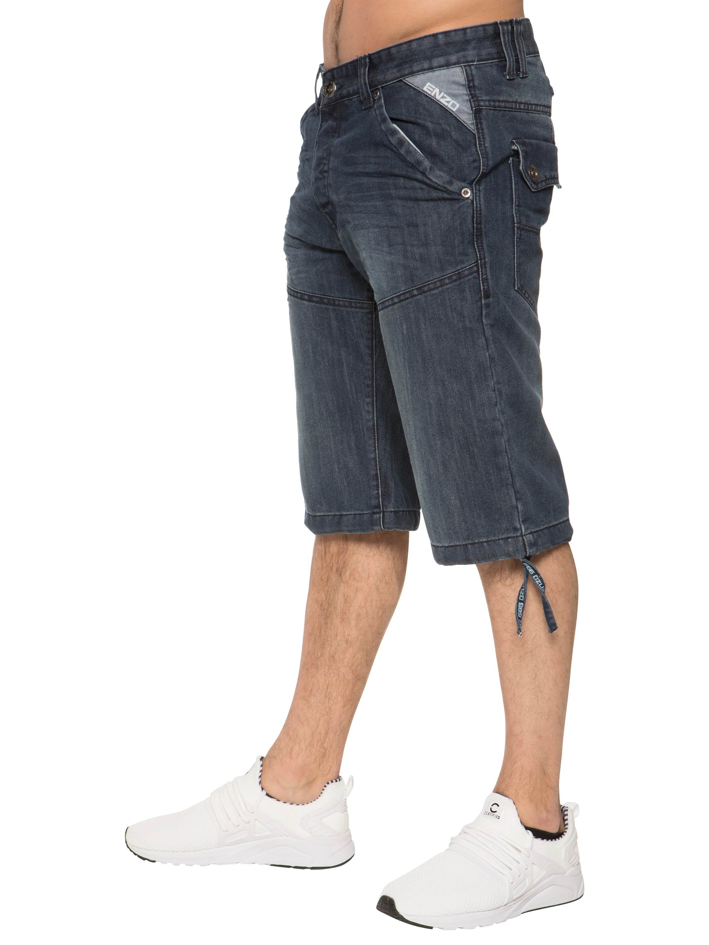 Enzo | Mens Cargo Denim Shorts - Image 5