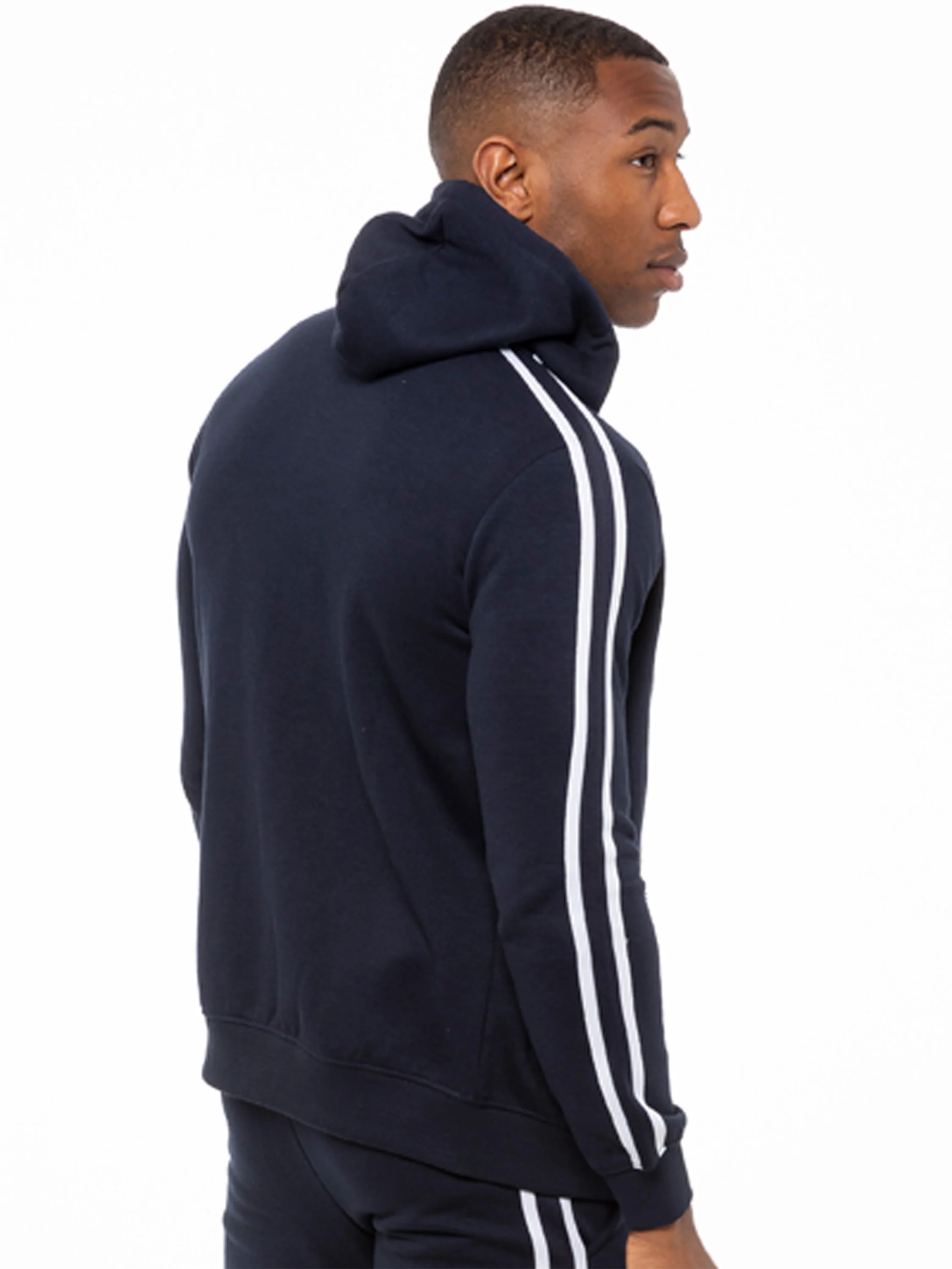 Enzo | Mens Full Zip Up Hoodie Tape Tracksuit Set - Image 11