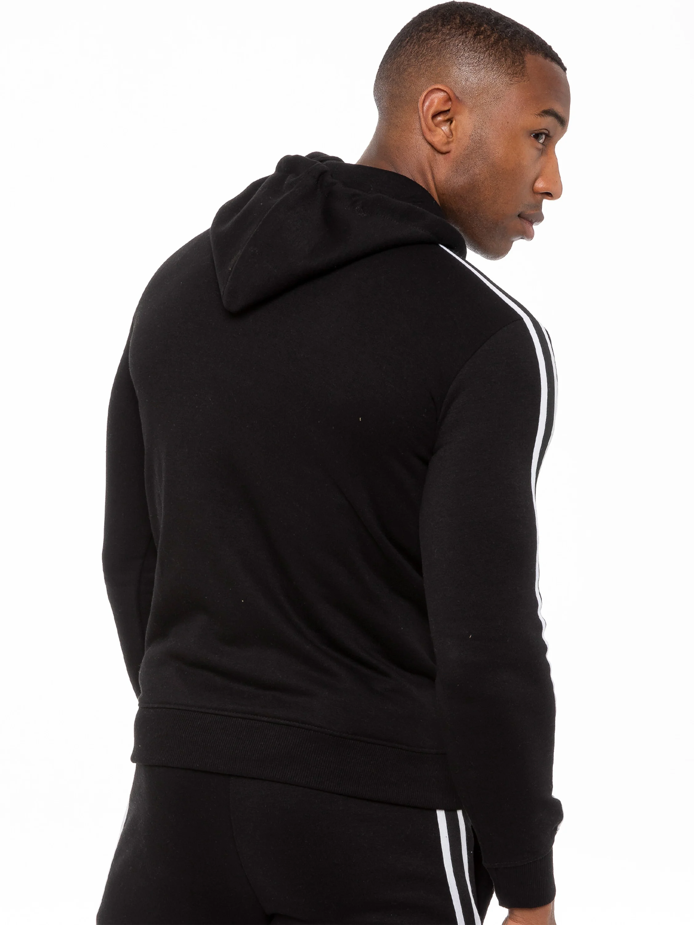 Enzo | Mens Full Zip Up Hoodie Tape Tracksuit Set - Image 4