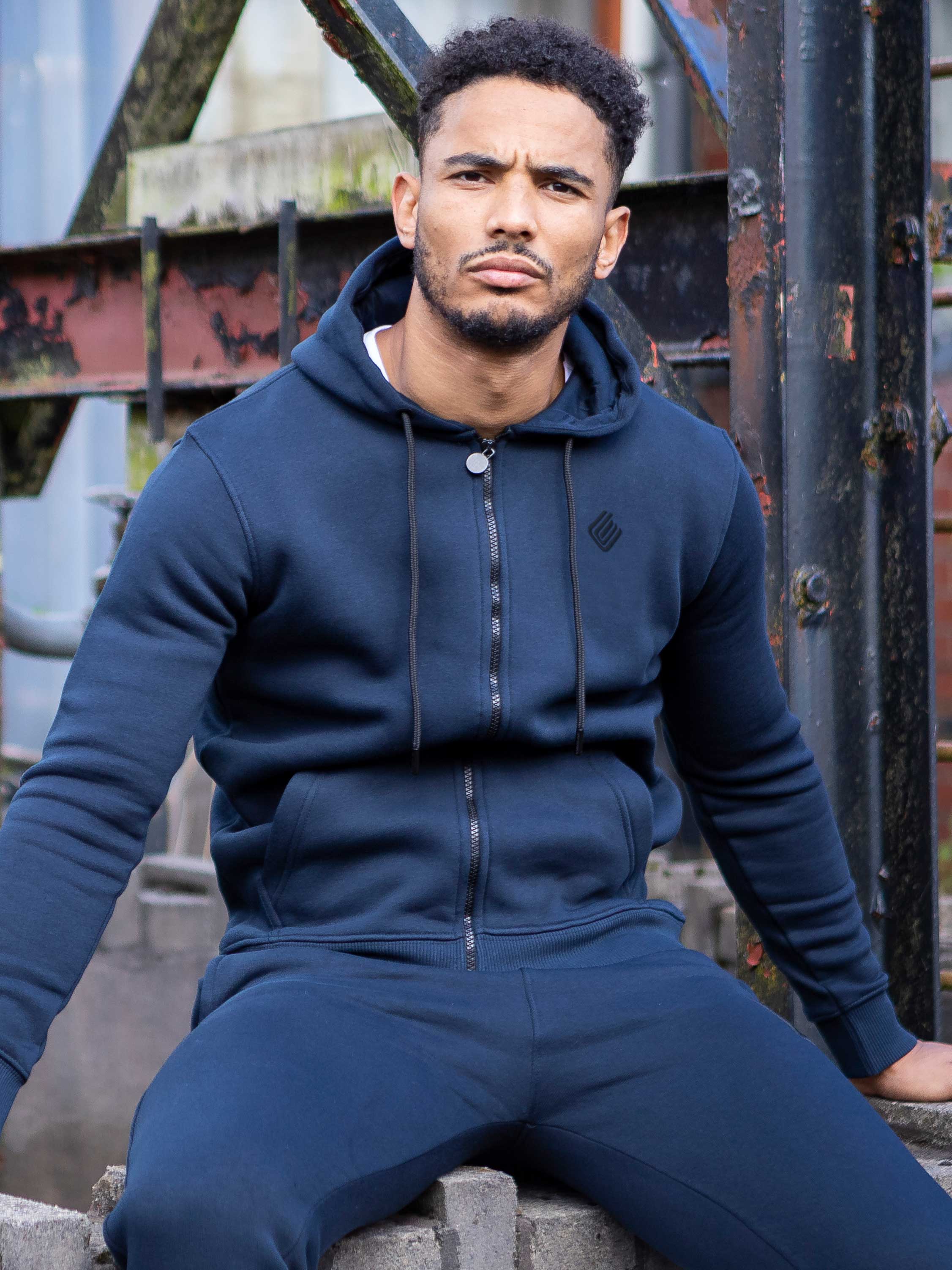 Mens Zip Up Hooded Fleece Tracksuit Top | Enzo Designer Menswear - Image 5