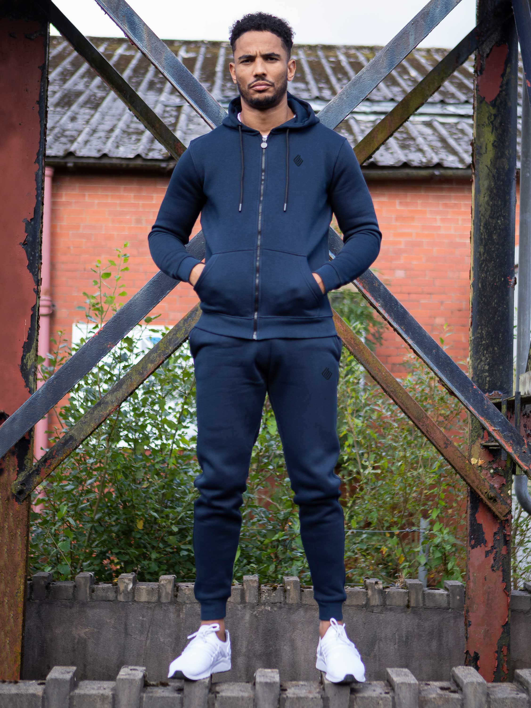 Mens Zip Up Hooded Fleece Tracksuit Top | Enzo Designer Menswear - Image 6