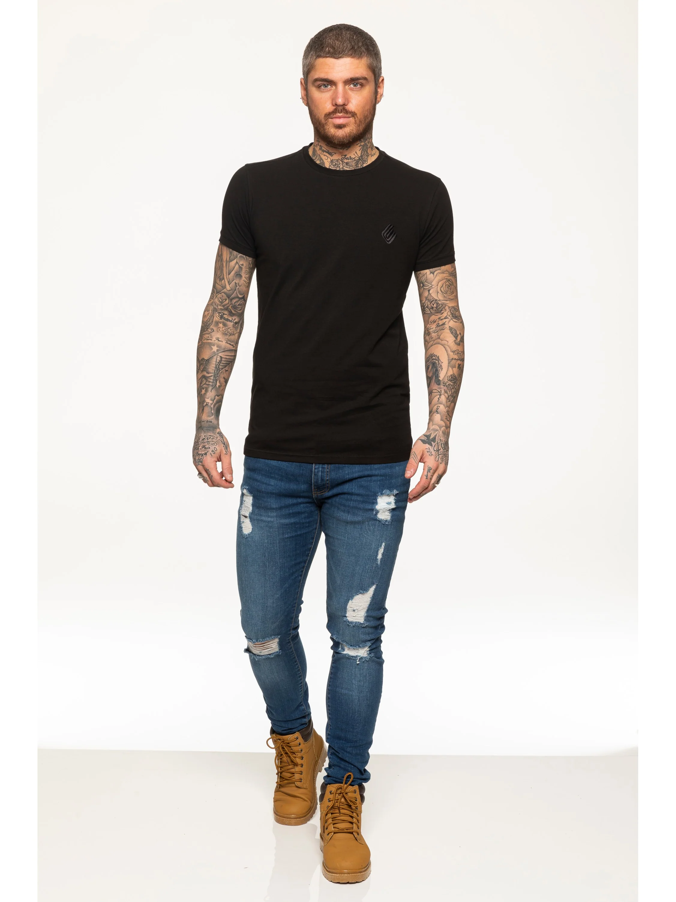 Enzo Mens Slim Fit Stretch Muscle T-Shirt - Image 10