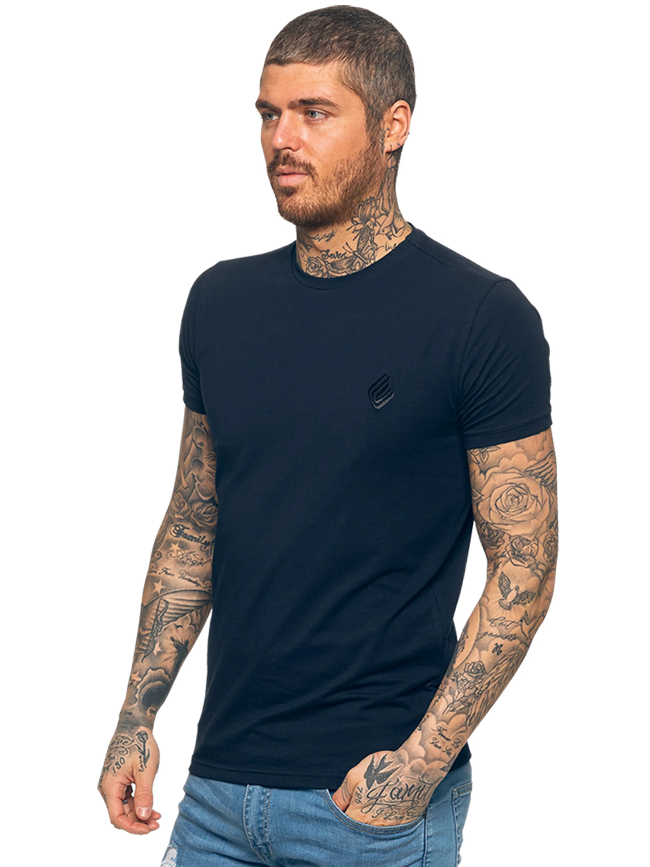 Enzo Mens Slim Fit Stretch Muscle T-Shirt - Image 13