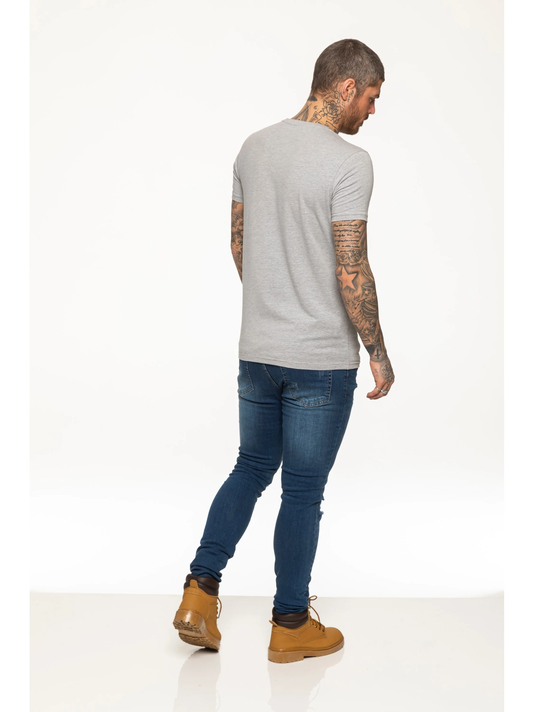 Enzo Mens Slim Fit Stretch Muscle T-Shirt - Image 23