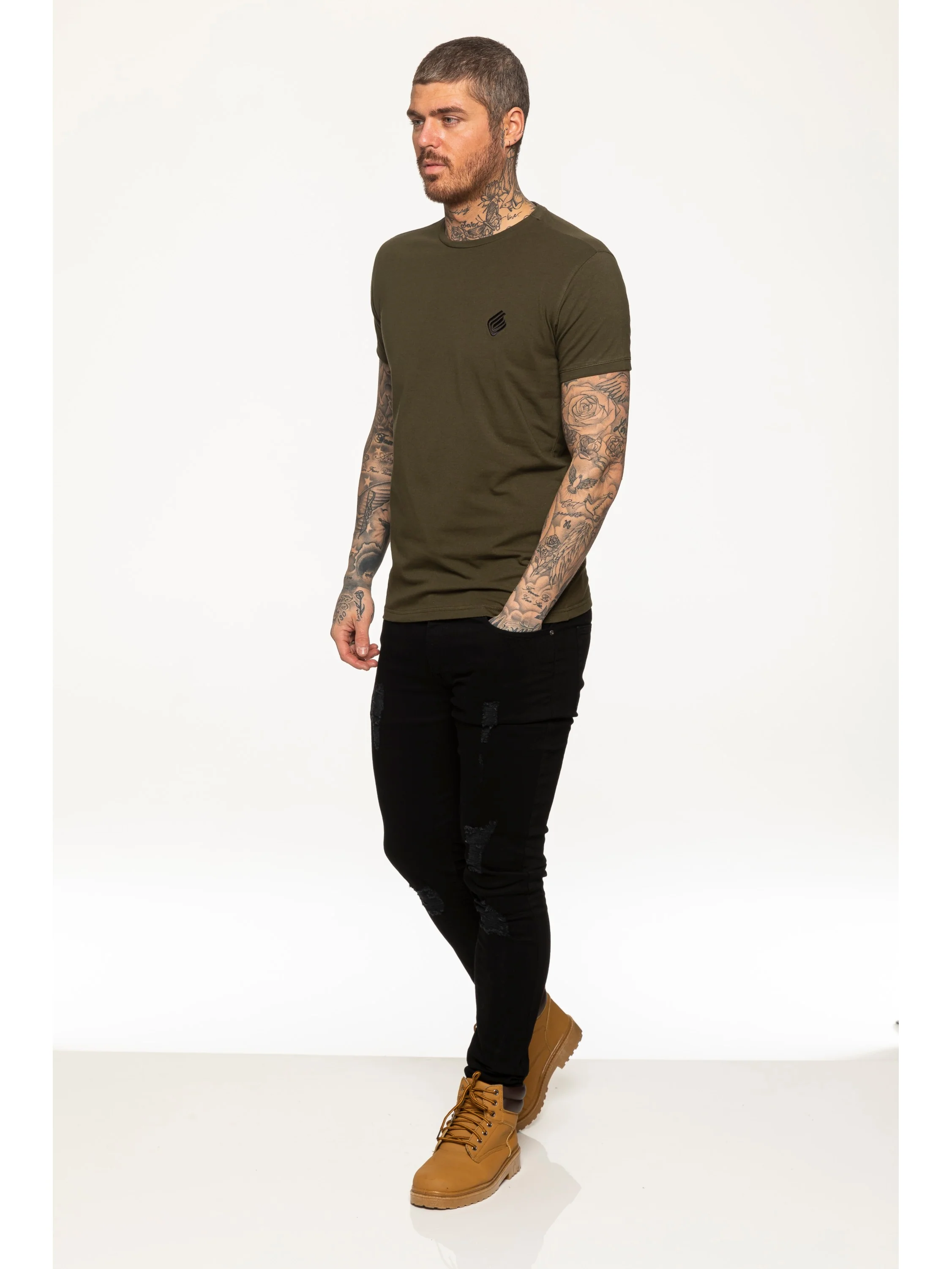 Enzo Mens Slim Fit Stretch Muscle T-Shirt - Image 29