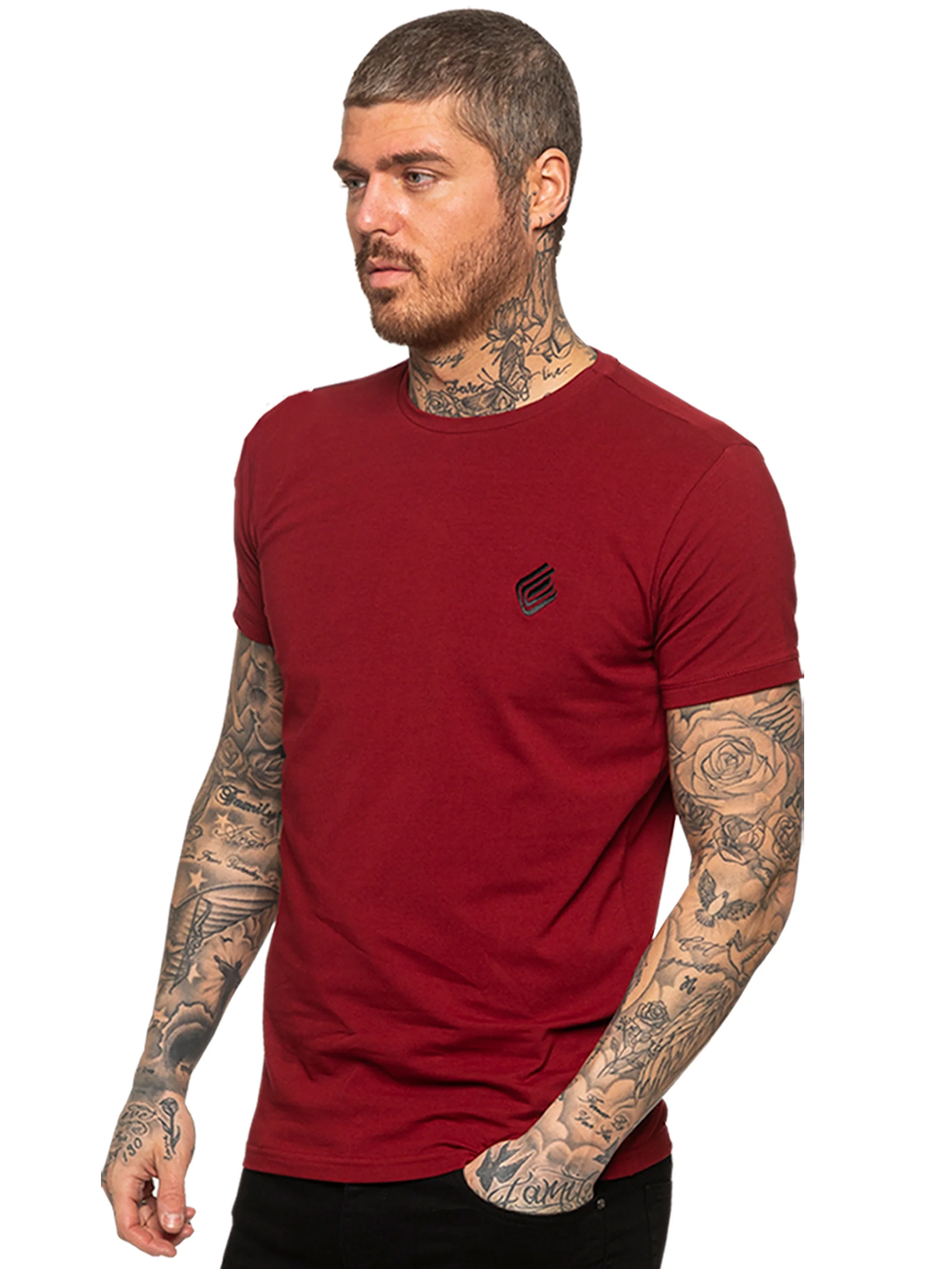 Enzo Mens Slim Fit Stretch Muscle T-Shirt - Image 3