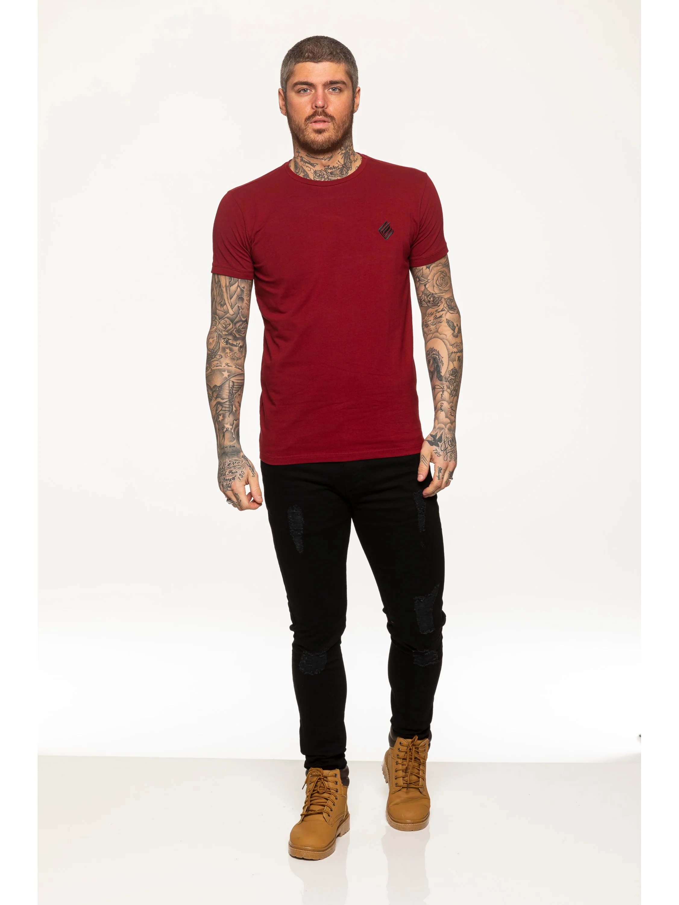 Enzo Mens Slim Fit Stretch Muscle T-Shirt - Image 33