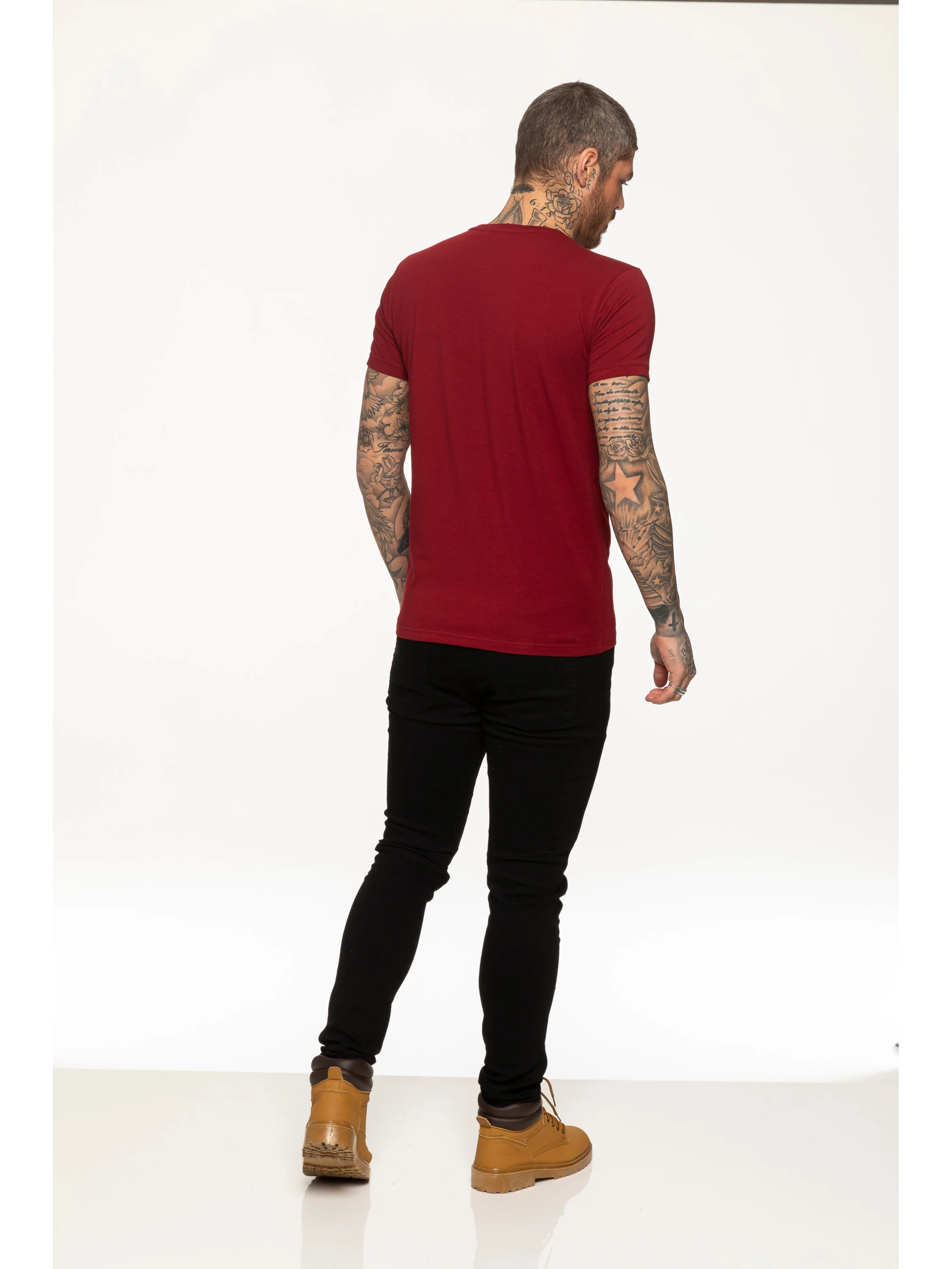 Enzo Mens Slim Fit Stretch Muscle T-Shirt - Image 35