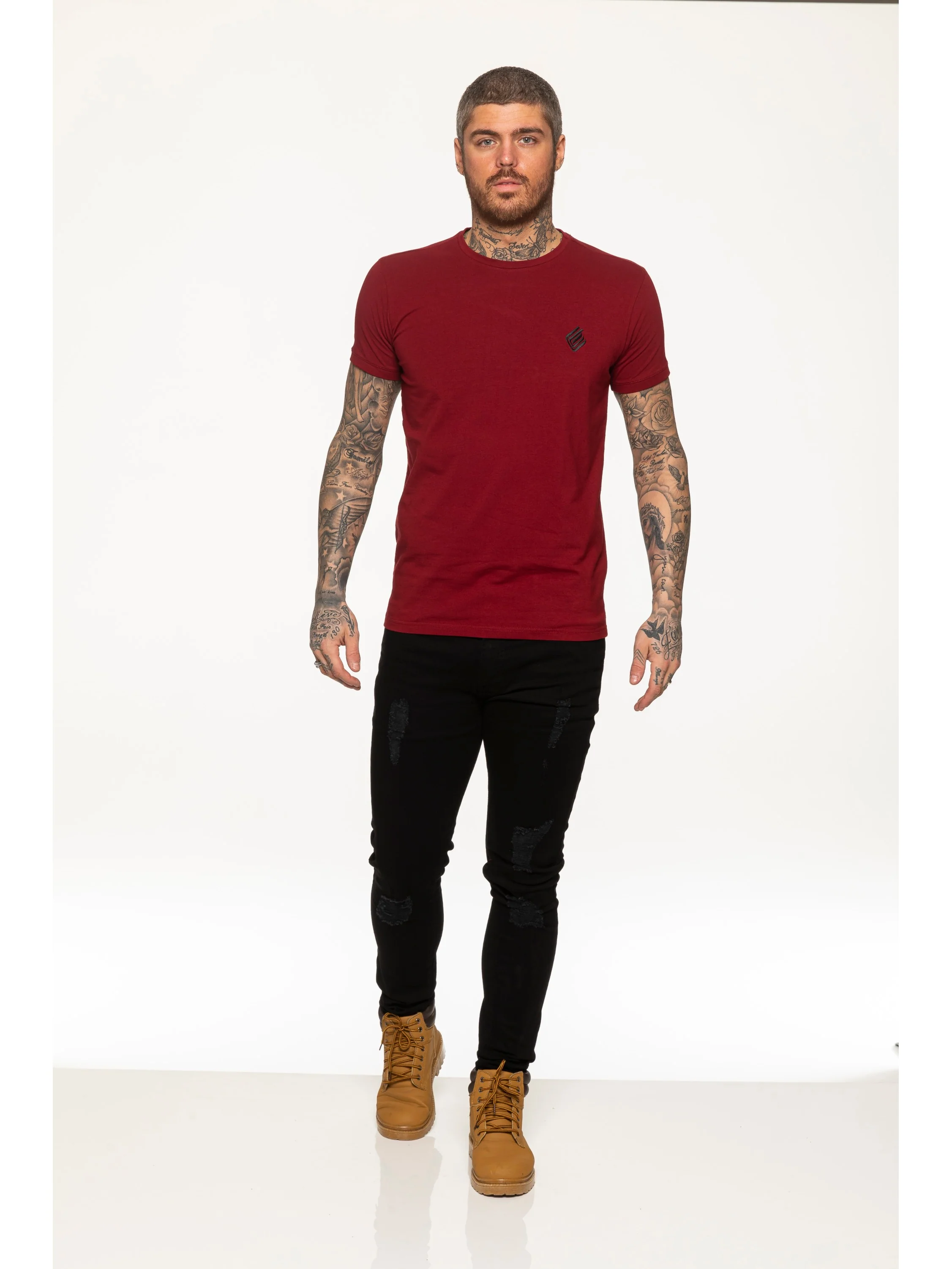 Enzo Mens Slim Fit Stretch Muscle T-Shirt - Image 36