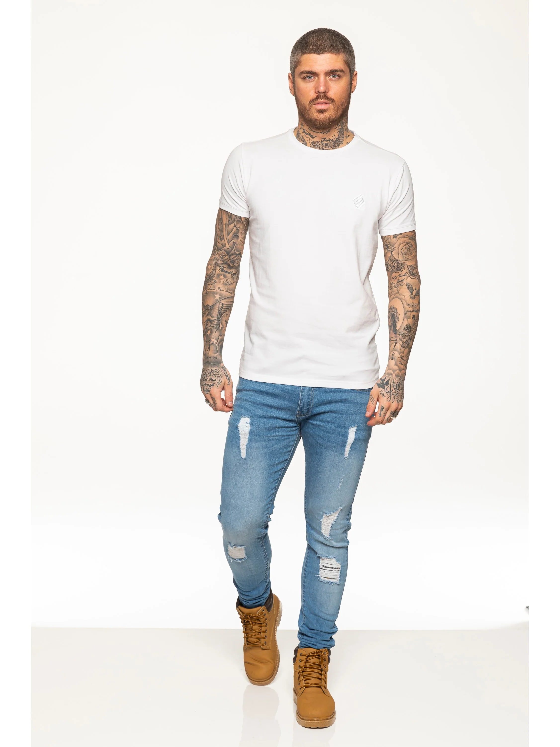 Enzo Mens Slim Fit Stretch Muscle T-Shirt - Image 42