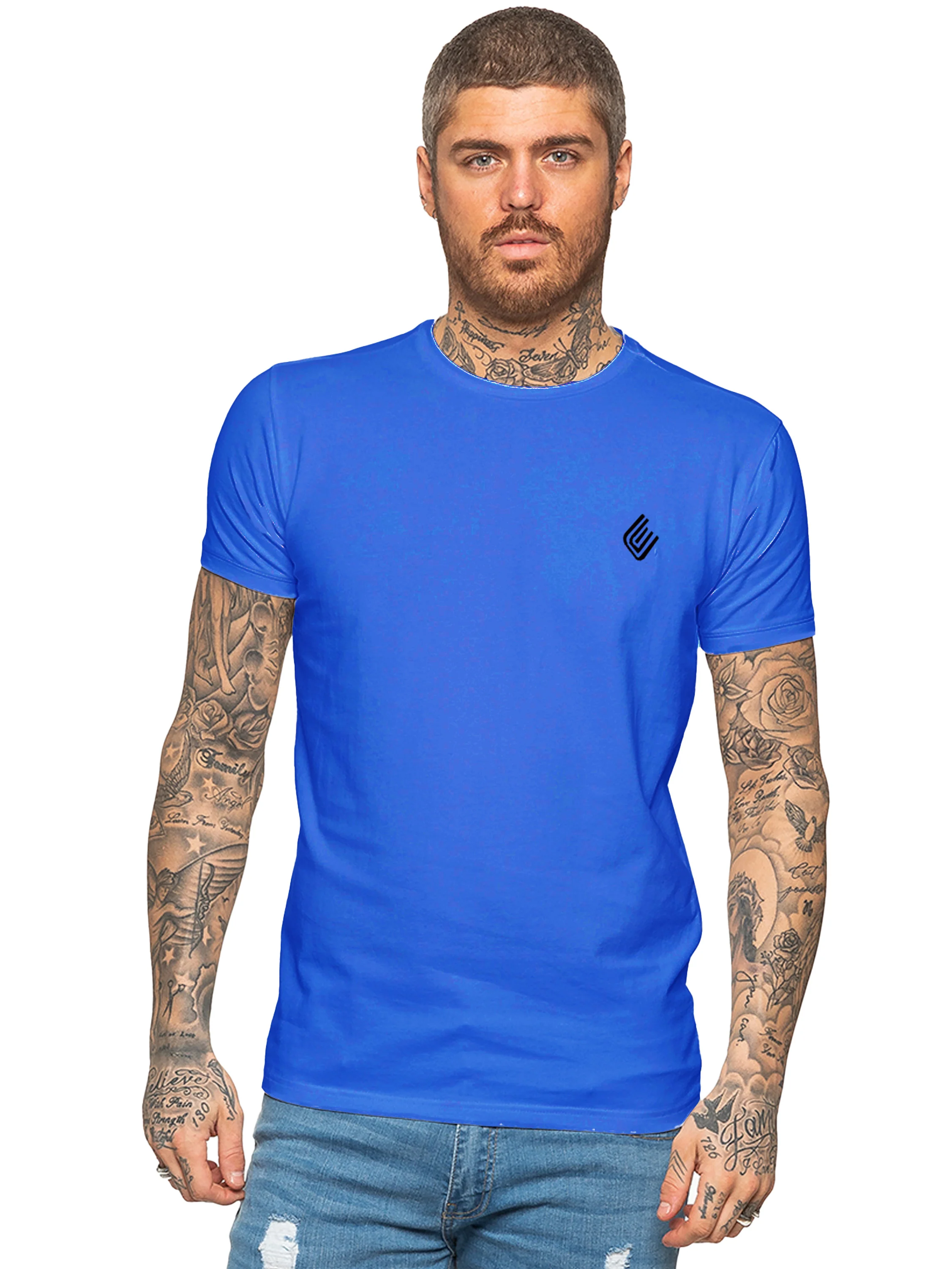 Enzo Mens Slim Fit Stretch Muscle T-Shirt - Image 44
