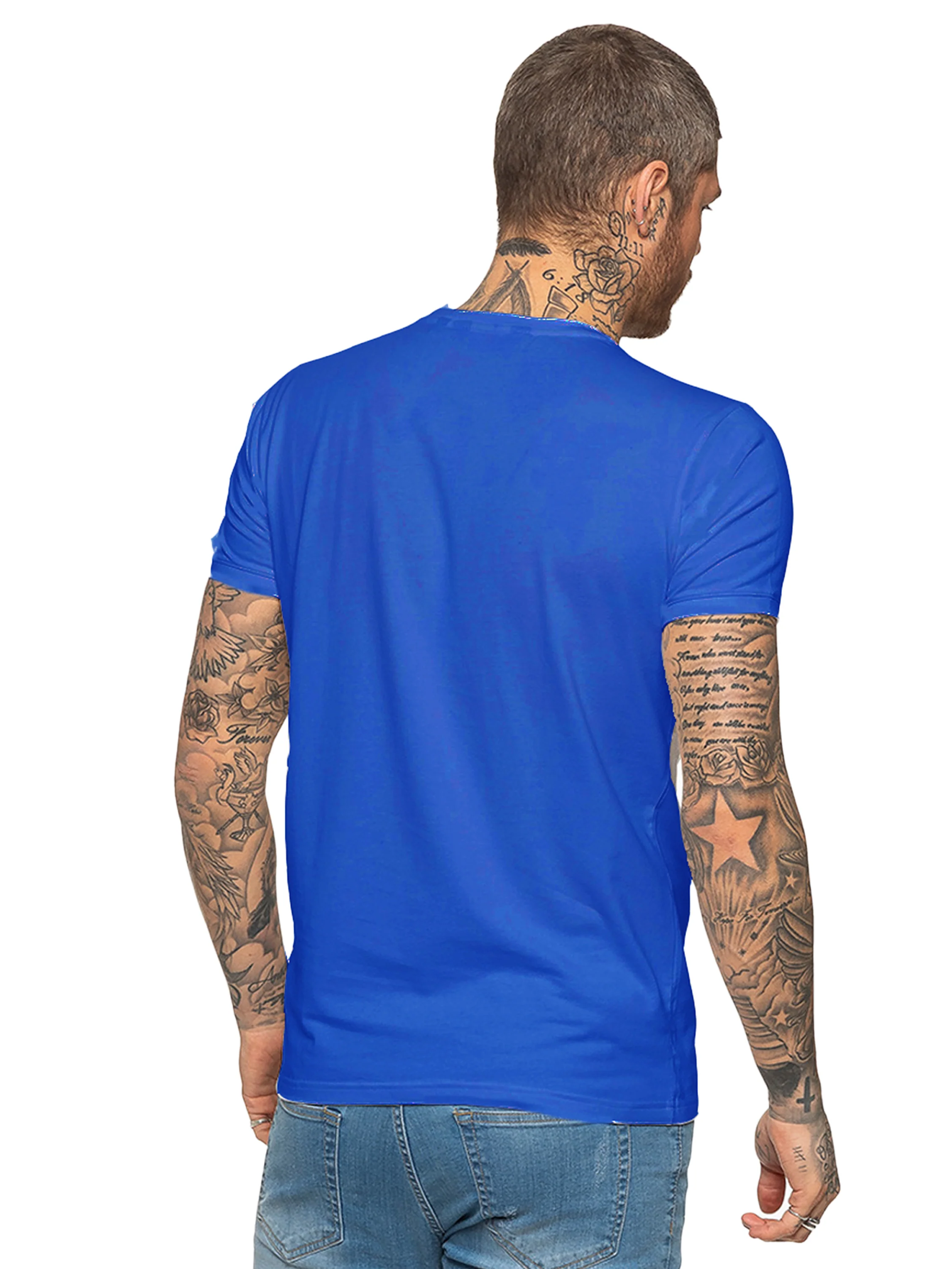 Enzo Mens Slim Fit Stretch Muscle T-Shirt - Image 45