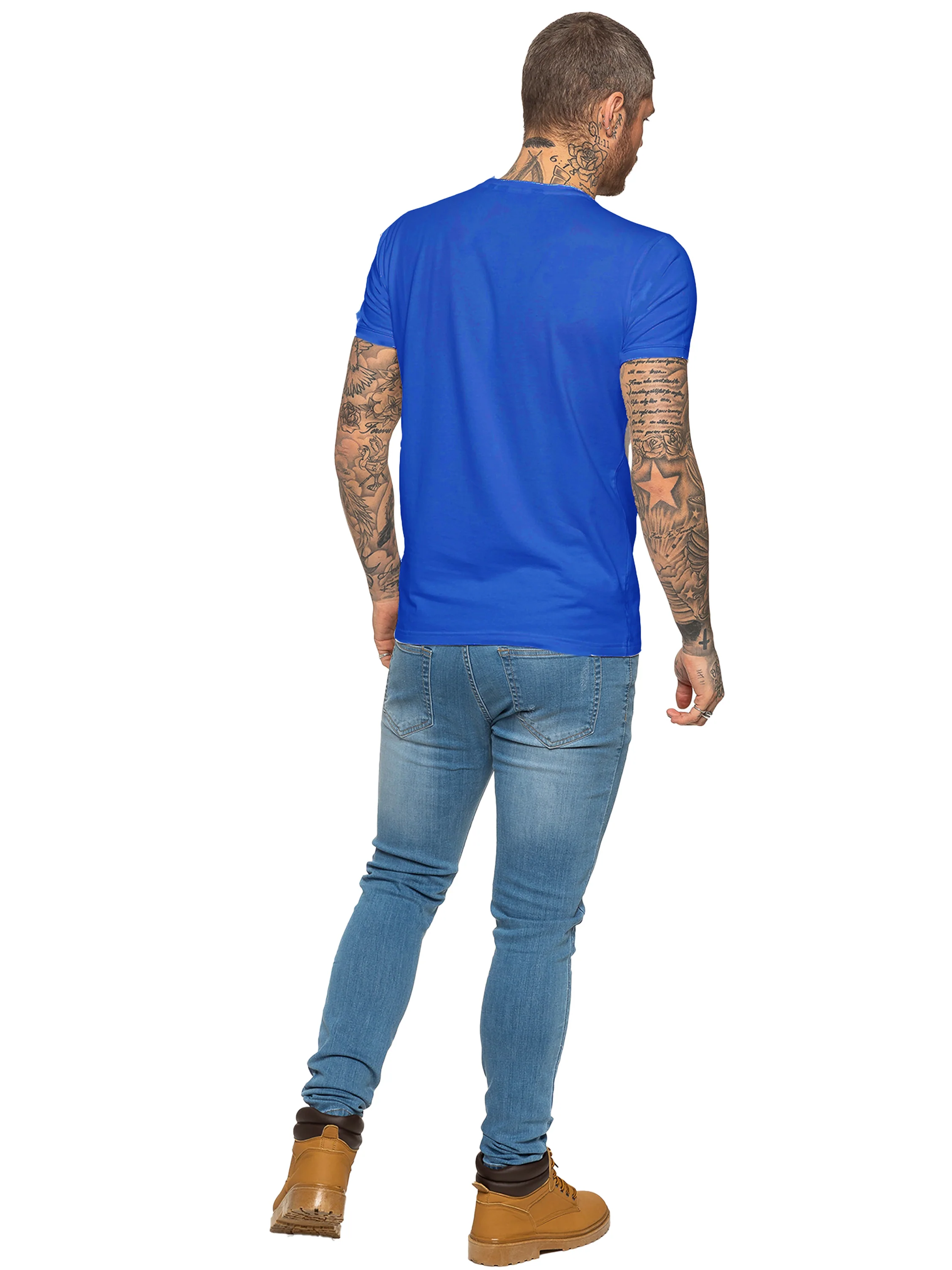 Enzo Mens Slim Fit Stretch Muscle T-Shirt - Image 48