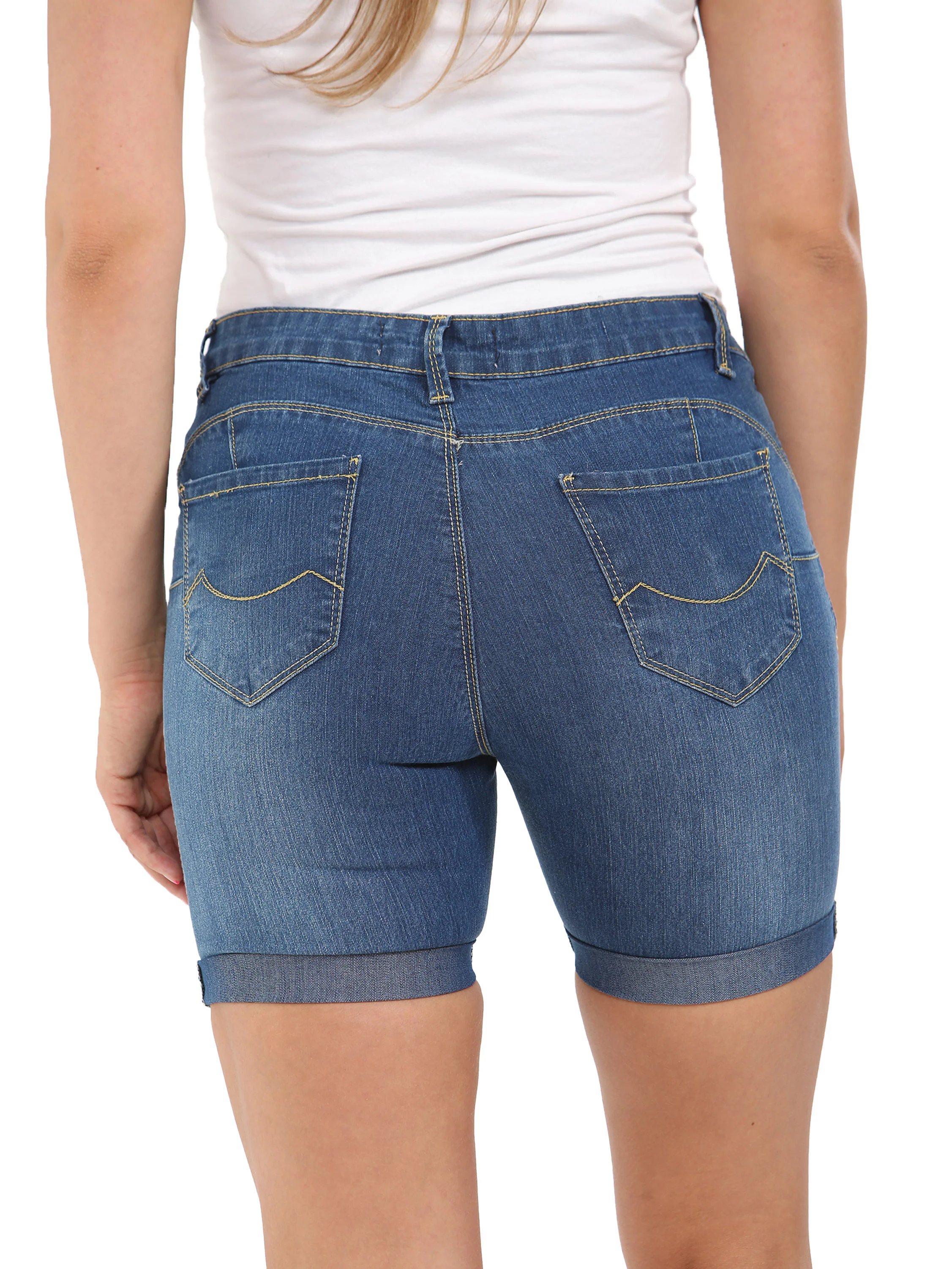 Enzo | Womens Skinny Stretch Denim Shorts - Image 14