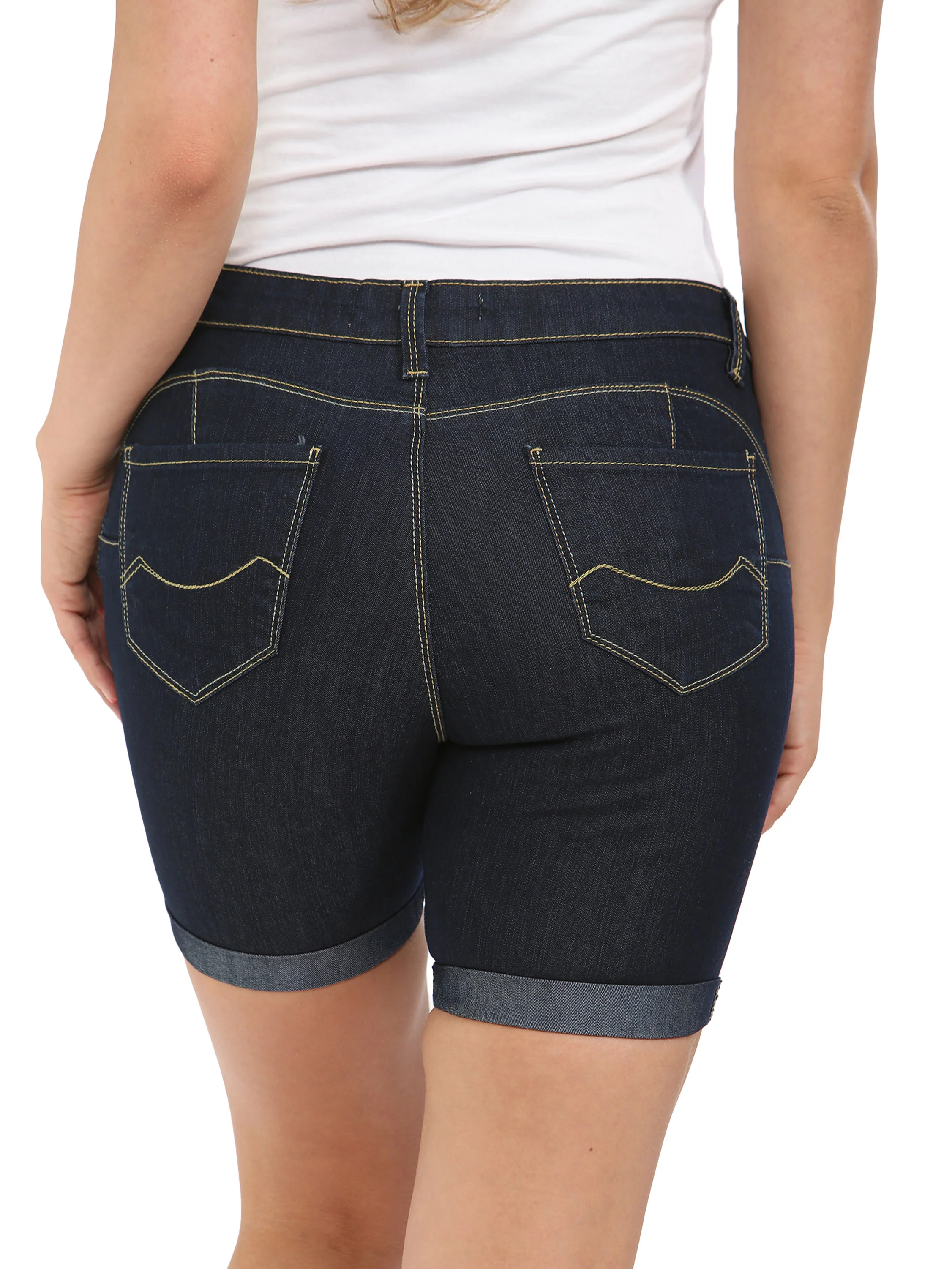 Enzo | Womens Skinny Stretch Denim Shorts - Image 9
