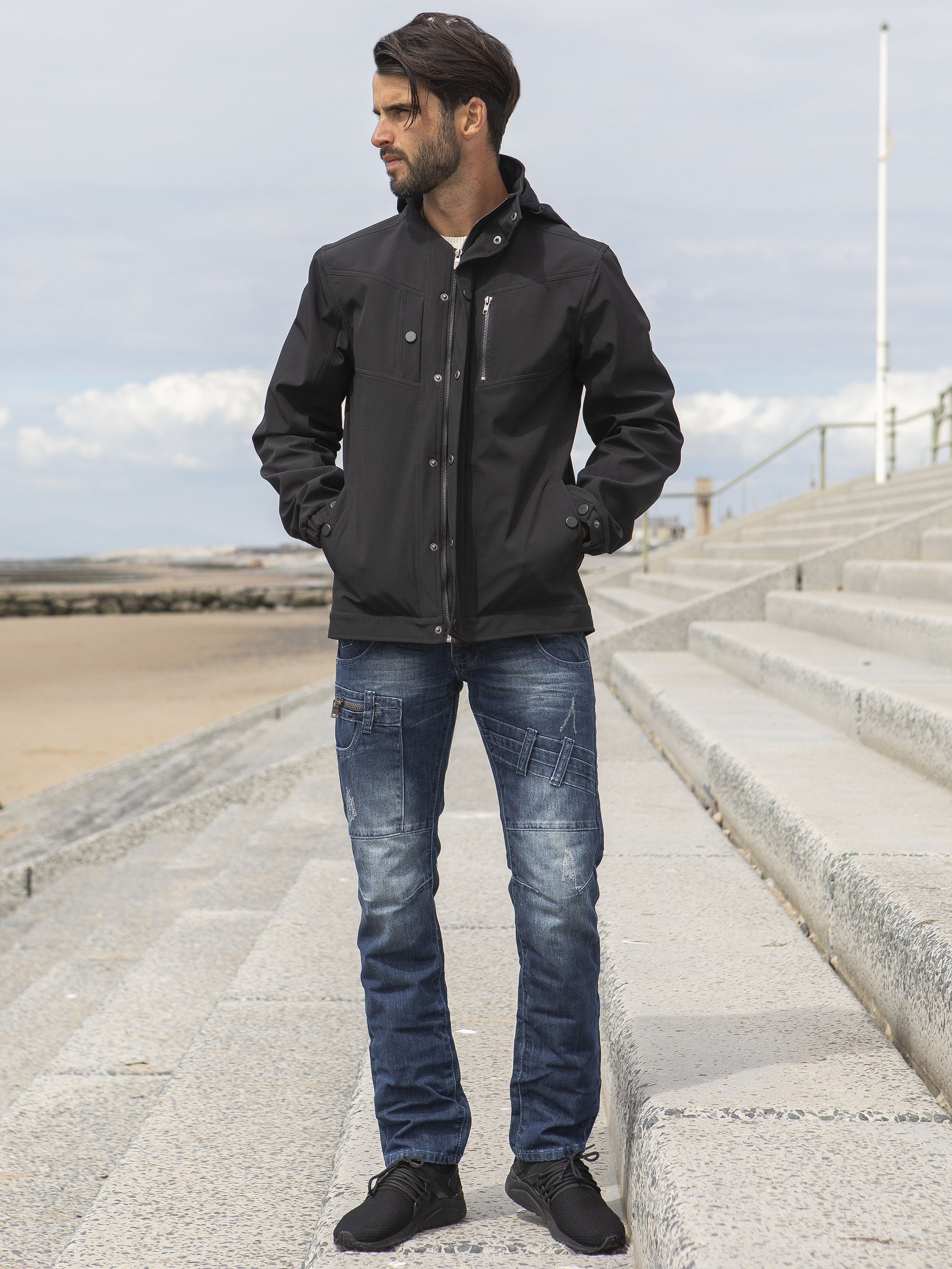 ETO | Designer Men's Black Zip Jacket Style React - Image 7
