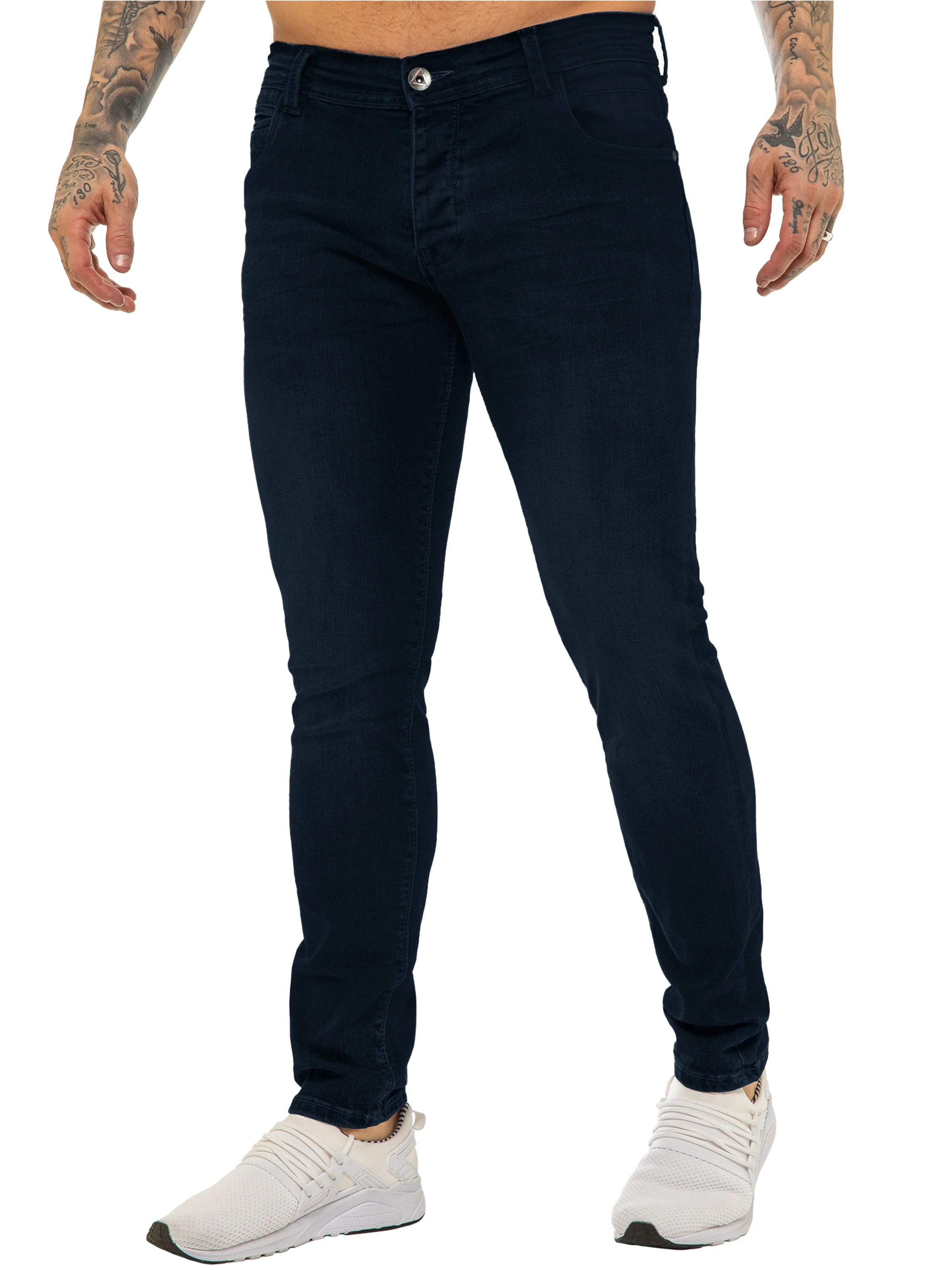 ETO | Mens Designer Basic Hyperstretch Blue Jeans - Image 12